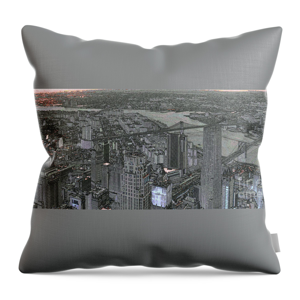 Abstract Throw Pillow featuring the digital art Metropolis by Scott Evers