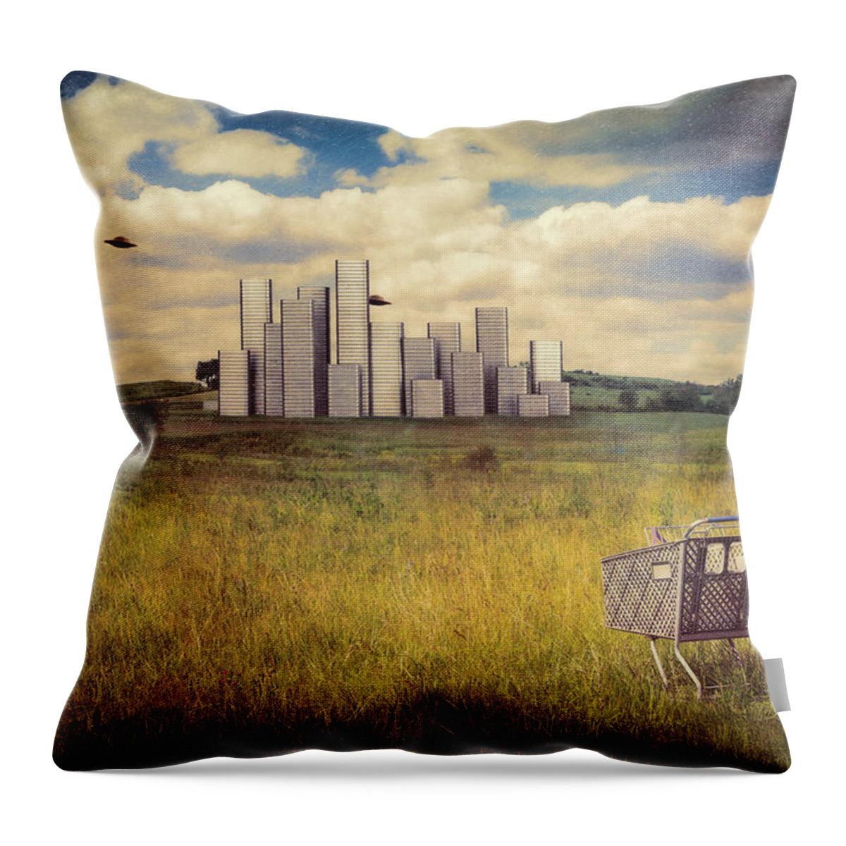 Landscape Throw Pillow featuring the photograph Metropolis by Tom Mc Nemar