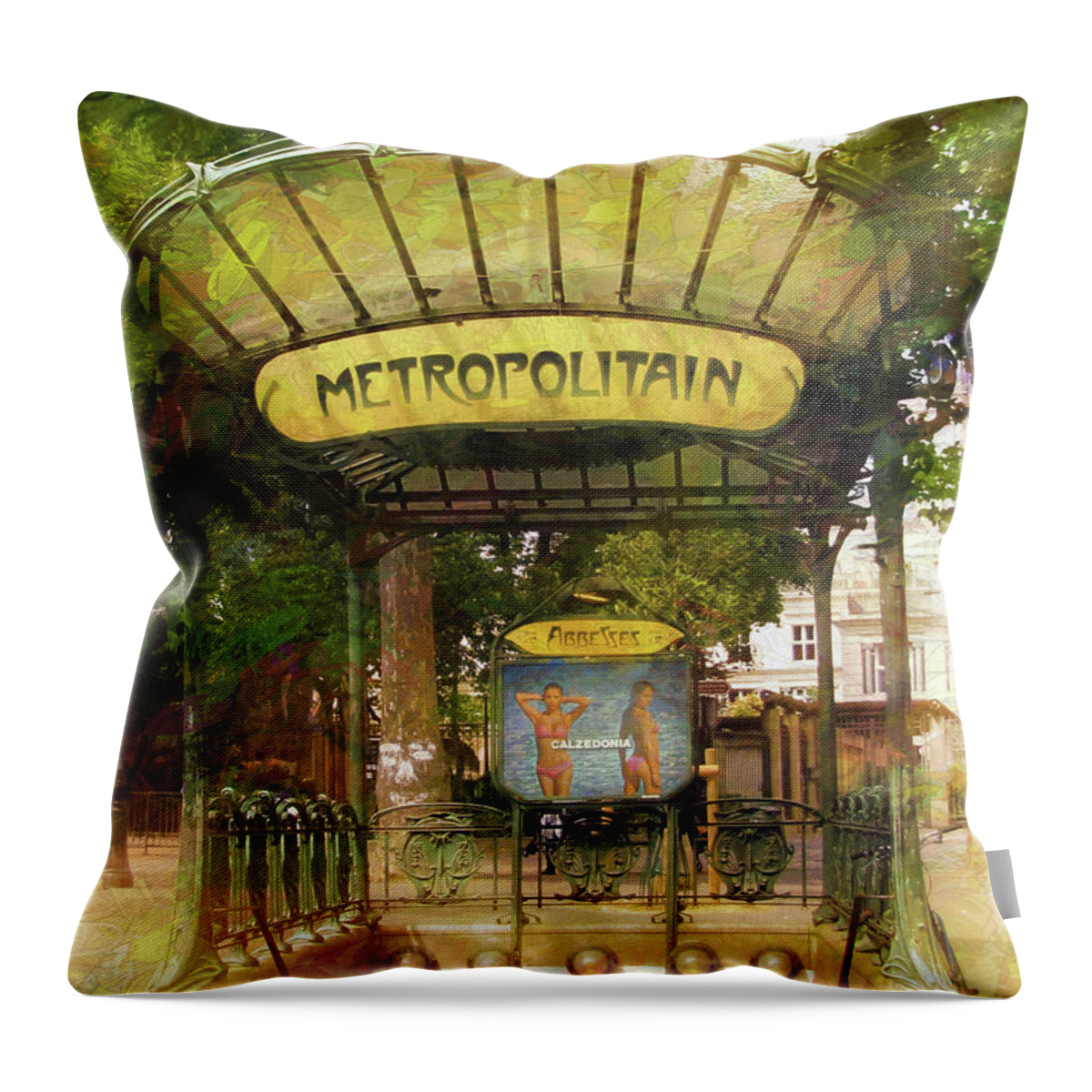 Metro Throw Pillow featuring the photograph Metropolitain by John Rivera