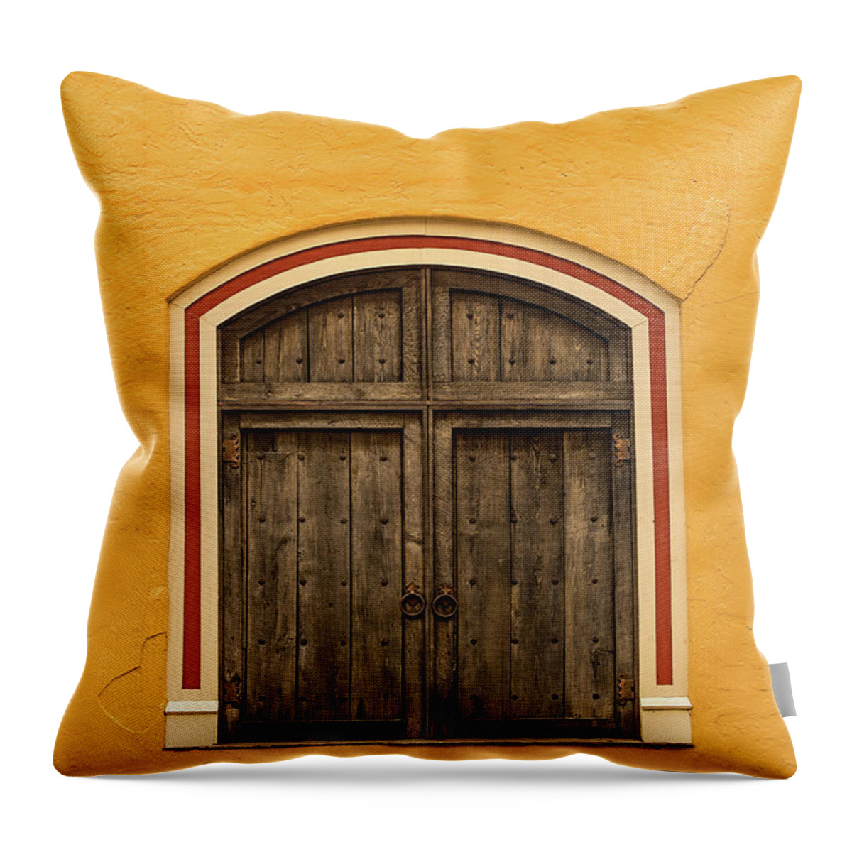 Door Throw Pillow featuring the photograph Mexican Door by Don Johnson