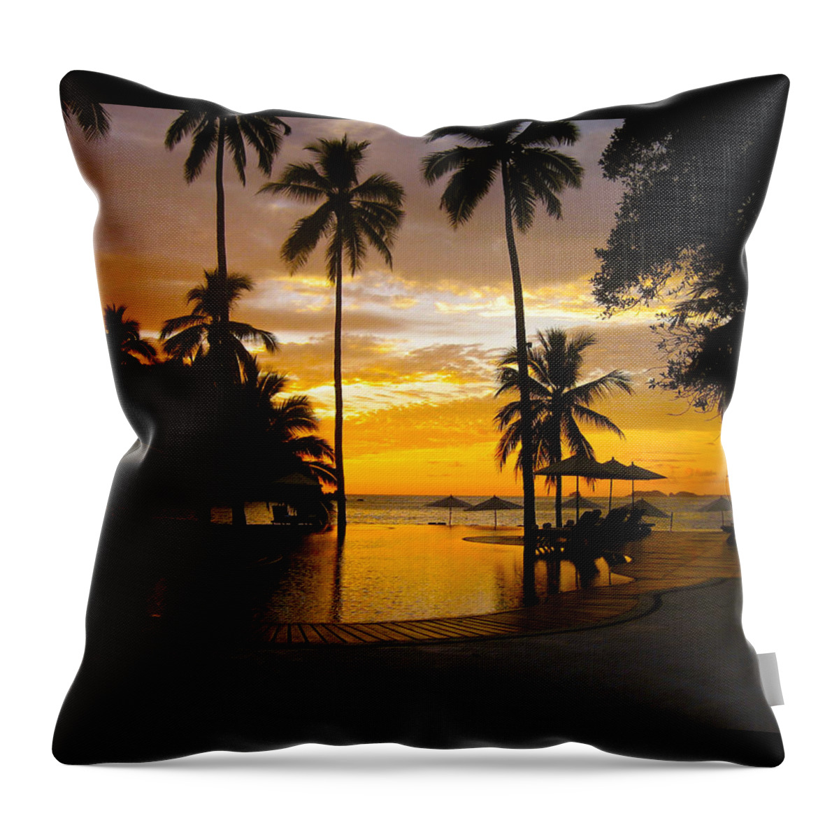 Sunset Throw Pillow featuring the photograph Mexican Sunset by Venetia Featherstone-Witty