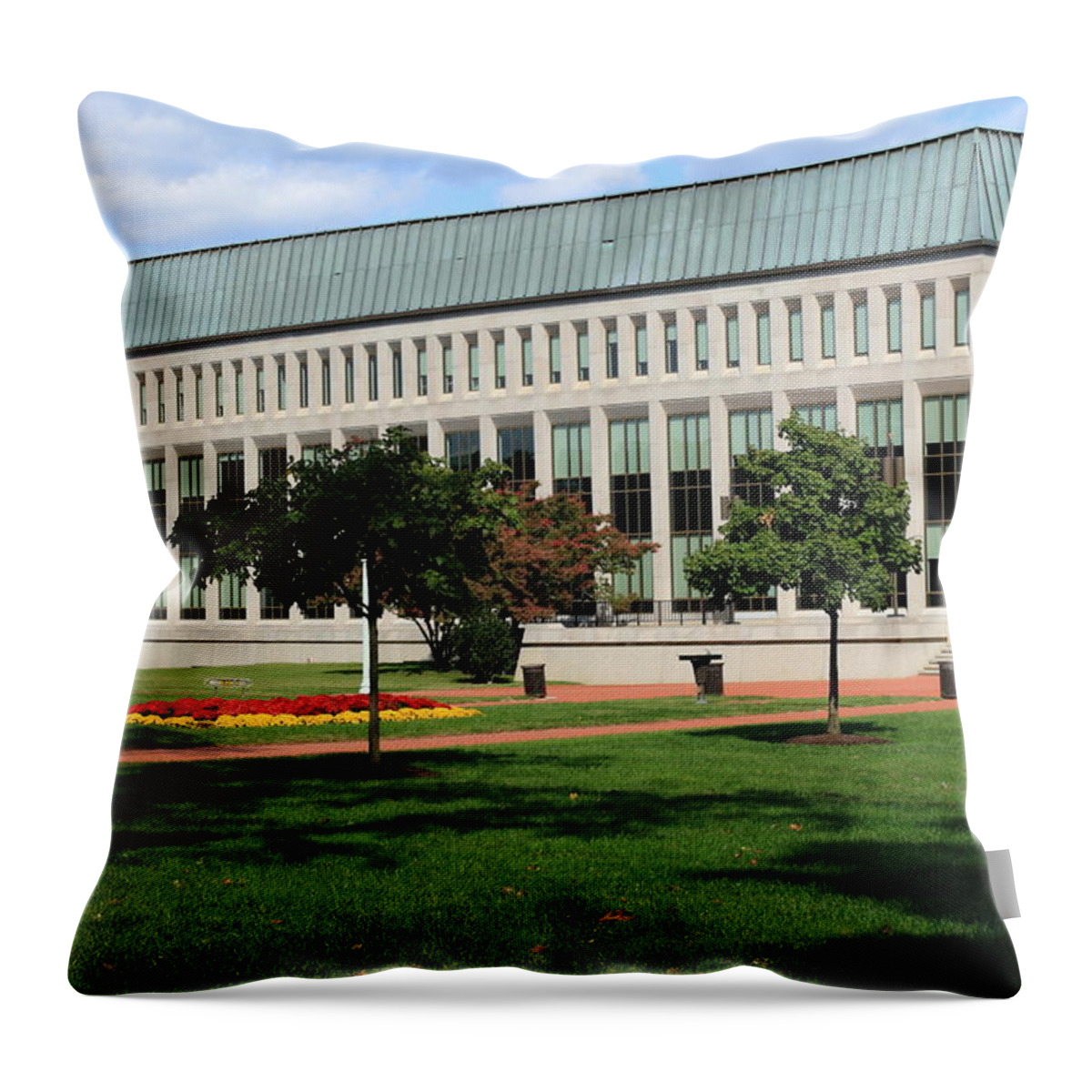 Michelson Throw Pillow featuring the photograph Michelson Hall - USNA by Lou Ford