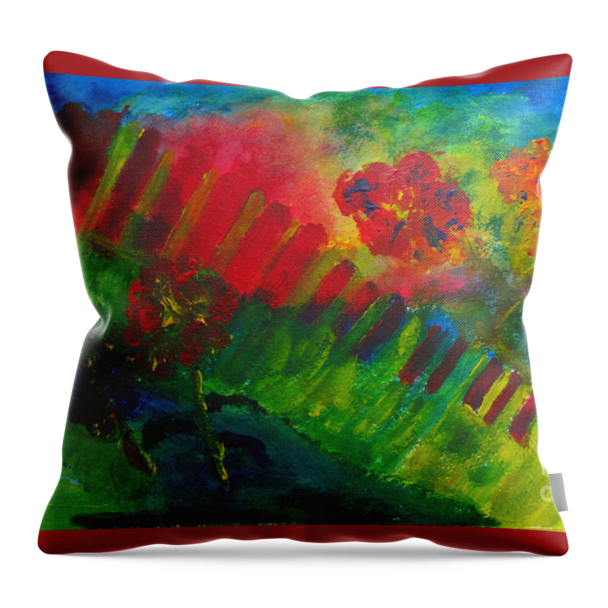 Abstract Throw Pillow featuring the painting Midcity Magic by Sandy McIntire