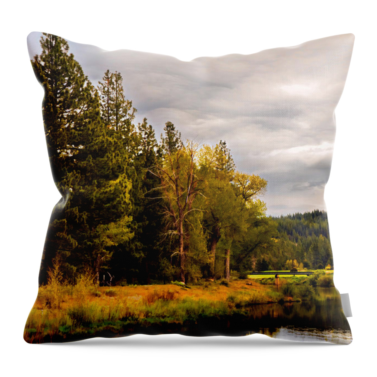 Feather River Throw Pillow featuring the photograph Middle Fork by Mick Burkey