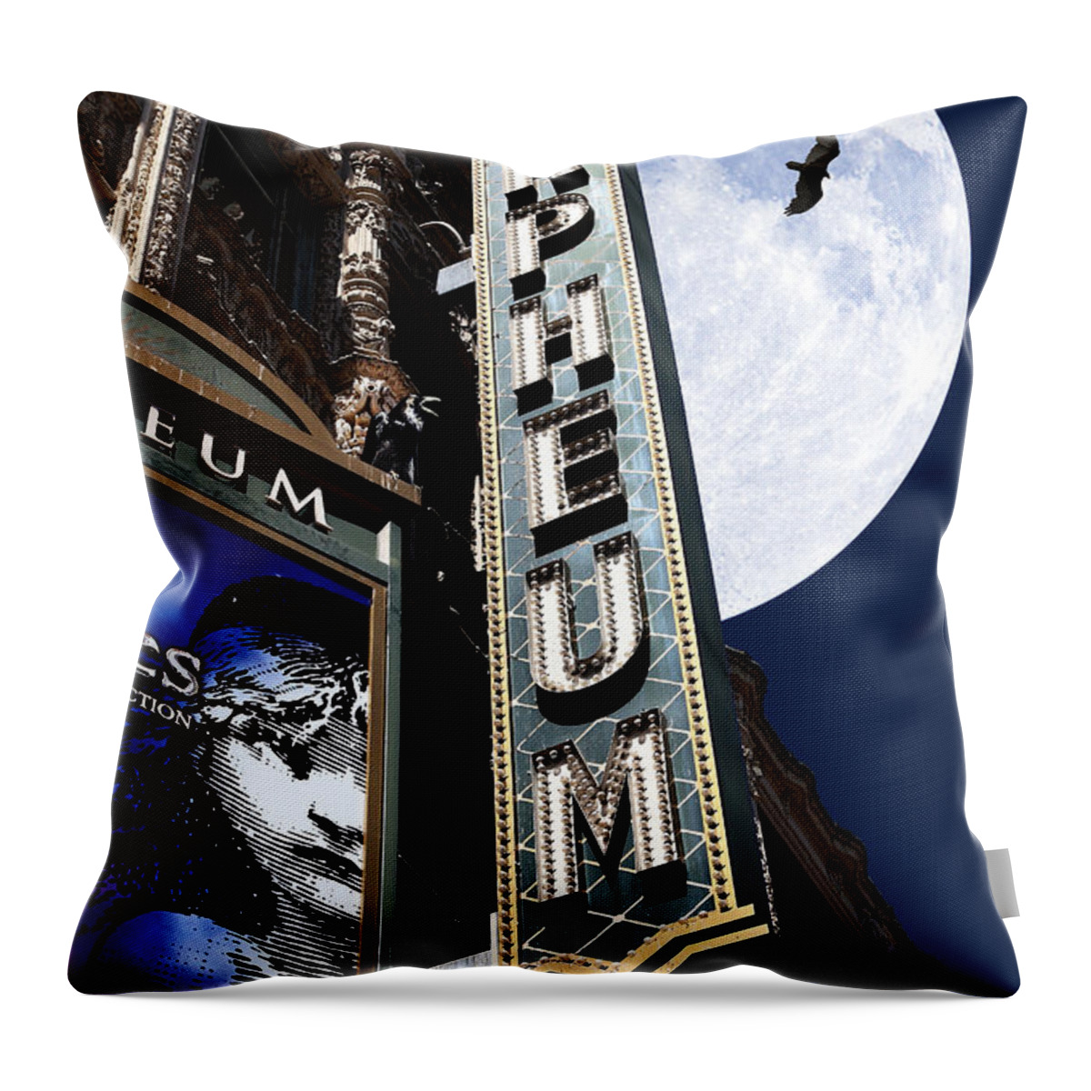 San Francisco Throw Pillow featuring the photograph Midnight at The Orpheum - San Francisco California - 5D17991 by Wingsdomain Art and Photography