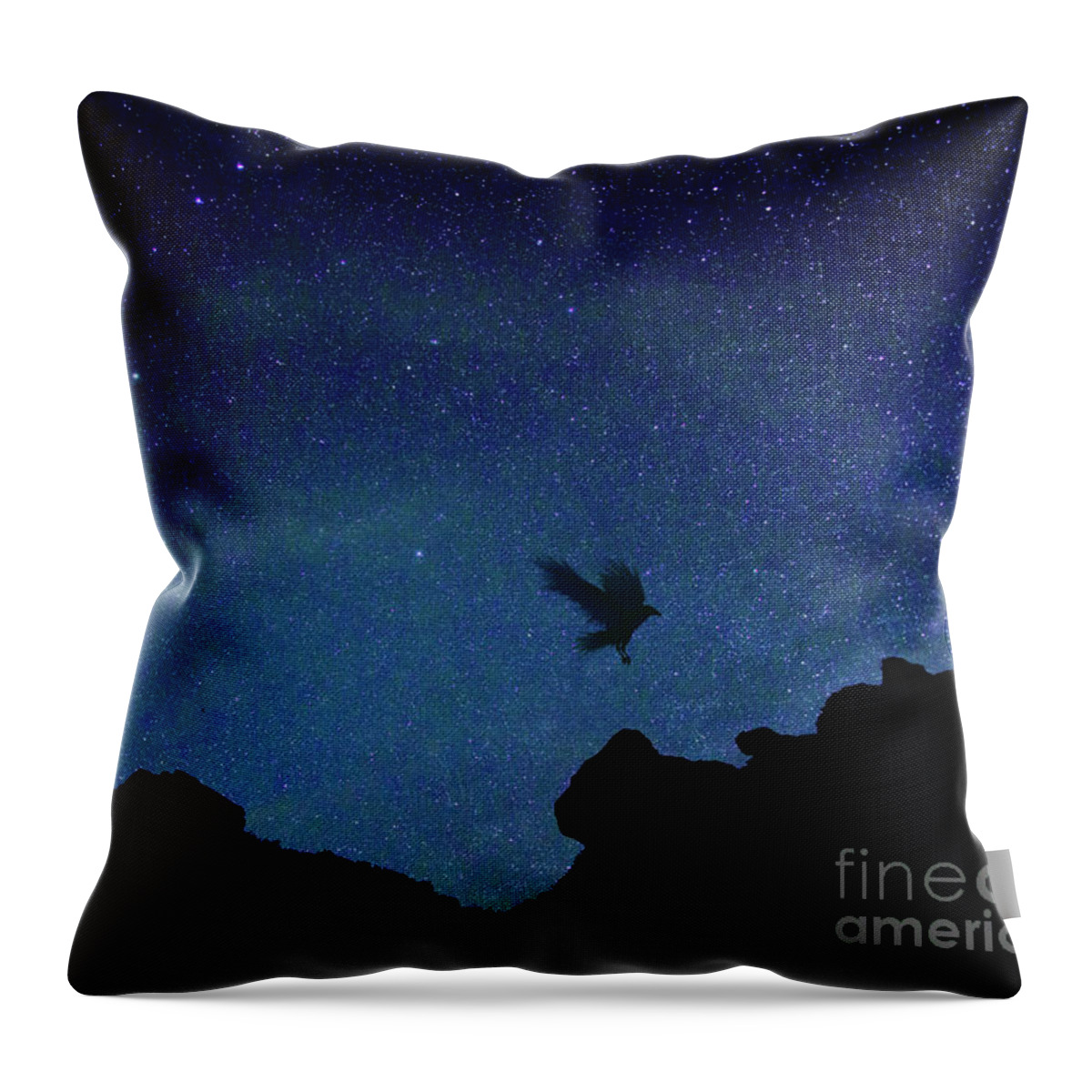 Stars Throw Pillow featuring the photograph Midnight Flight by Eva Sawyer