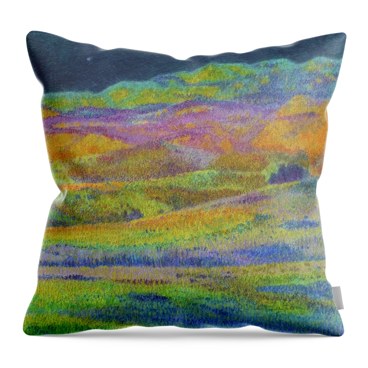 North Dakota Throw Pillow featuring the painting Midnight Magic Dream by Cris Fulton