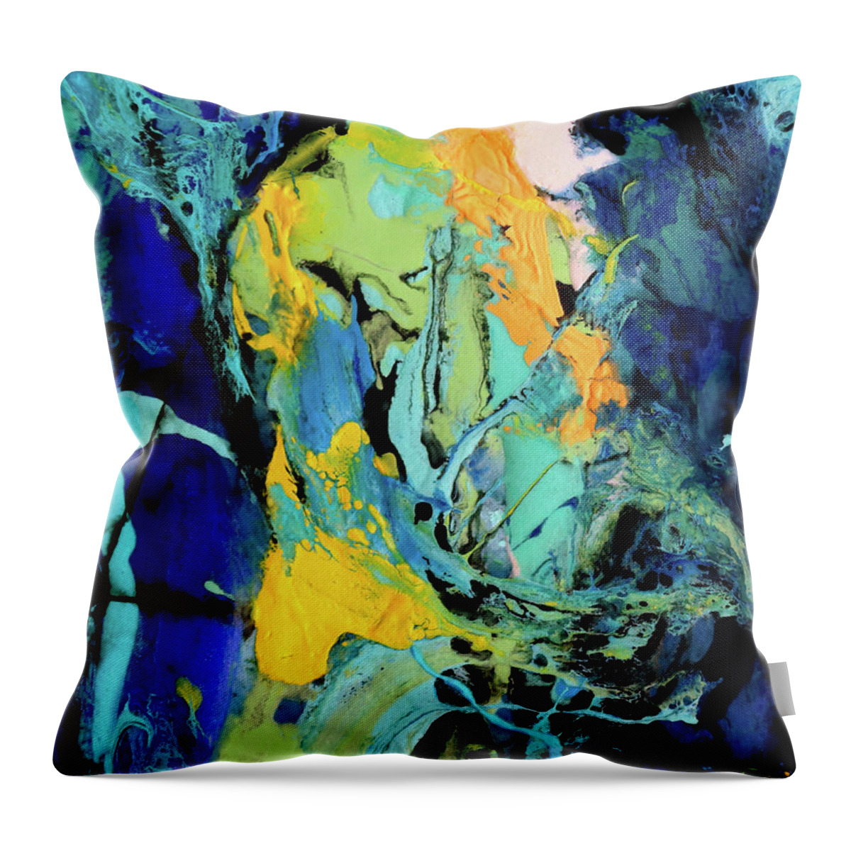Resin Art Throw Pillow featuring the painting Midnight Train 5 by Jane Biven
