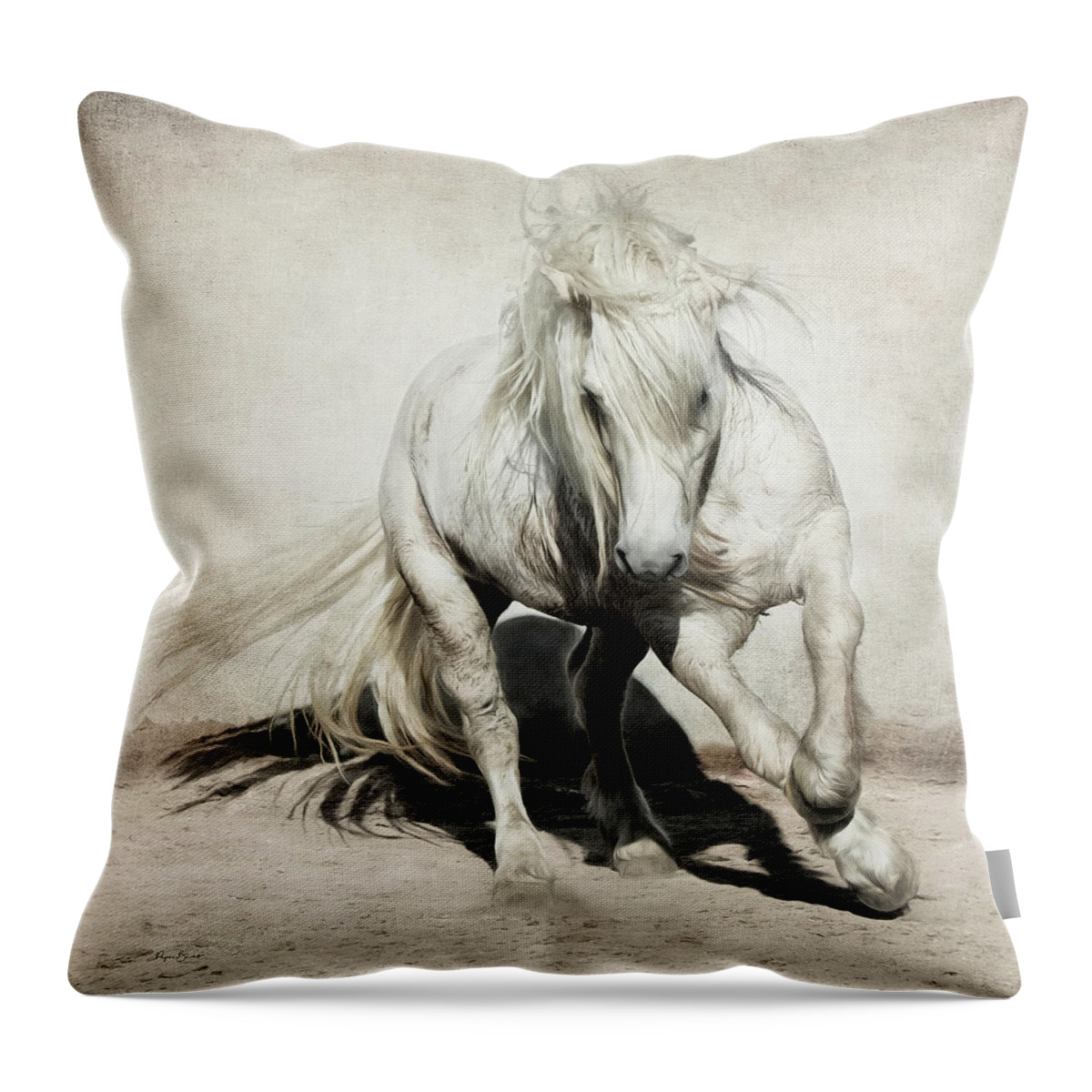Highland Throw Pillow featuring the photograph Mighty by Phyllis Burchett