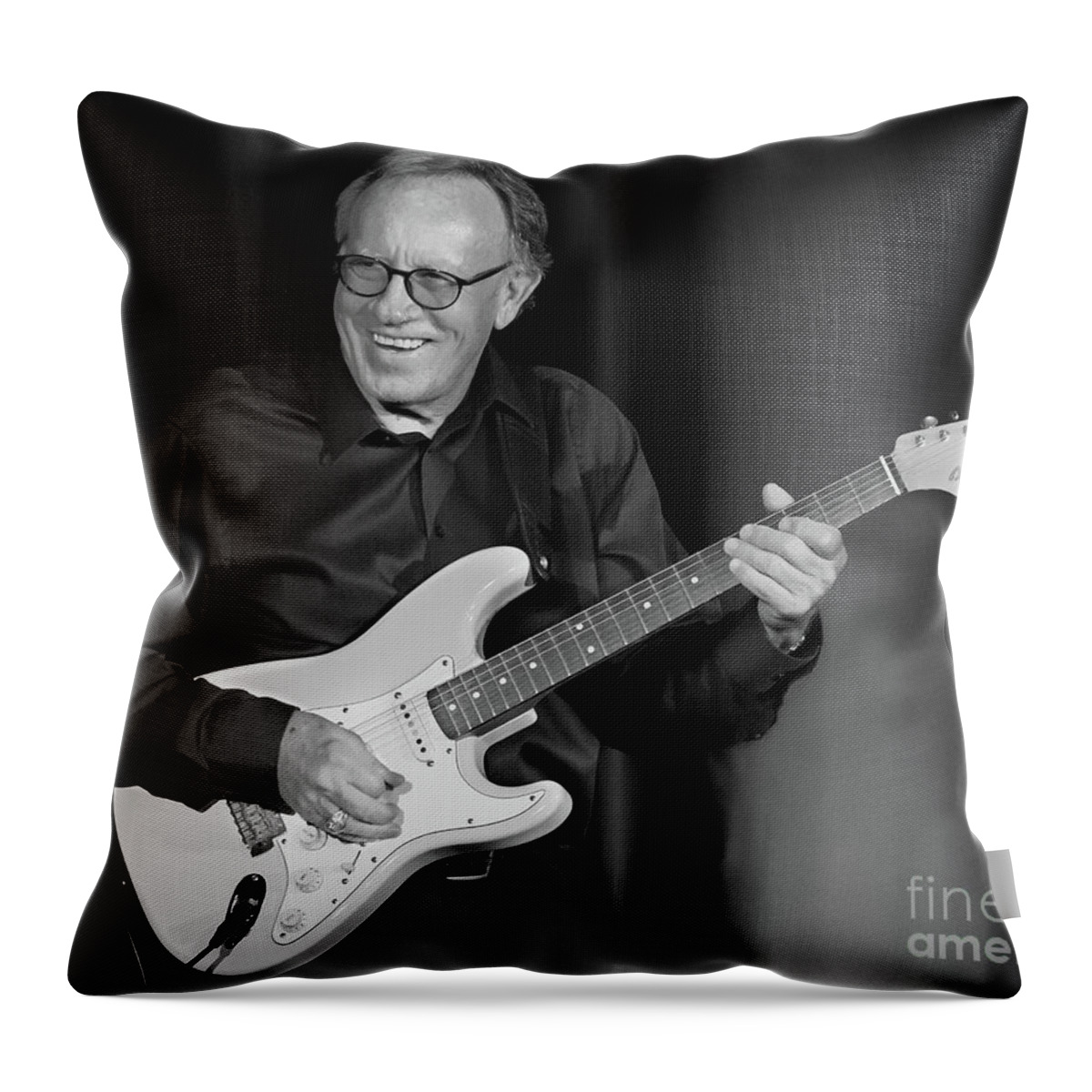 Guitar Player Throw Pillow featuring the photograph Mike Smile by Kim Yarbrough