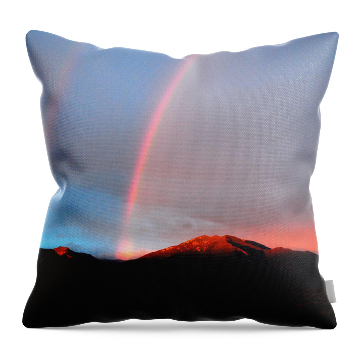 Rainbow Throw Pillow featuring the photograph Mike's Rainbow by Glory Ann Penington