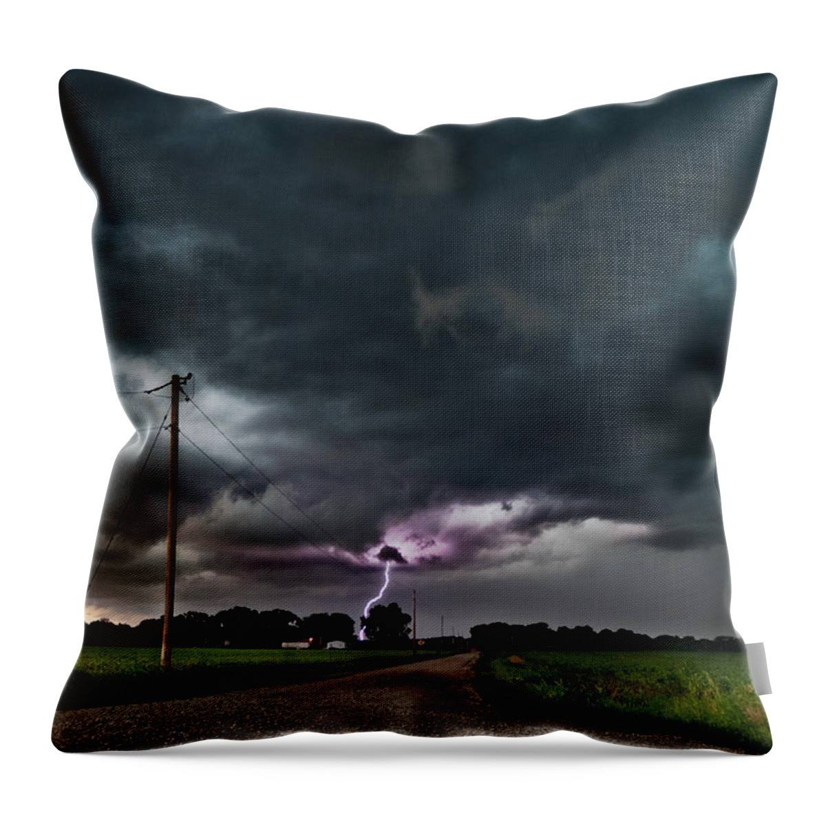 Lightning Throw Pillow featuring the photograph Mikey's Lightning by Eric Benjamin