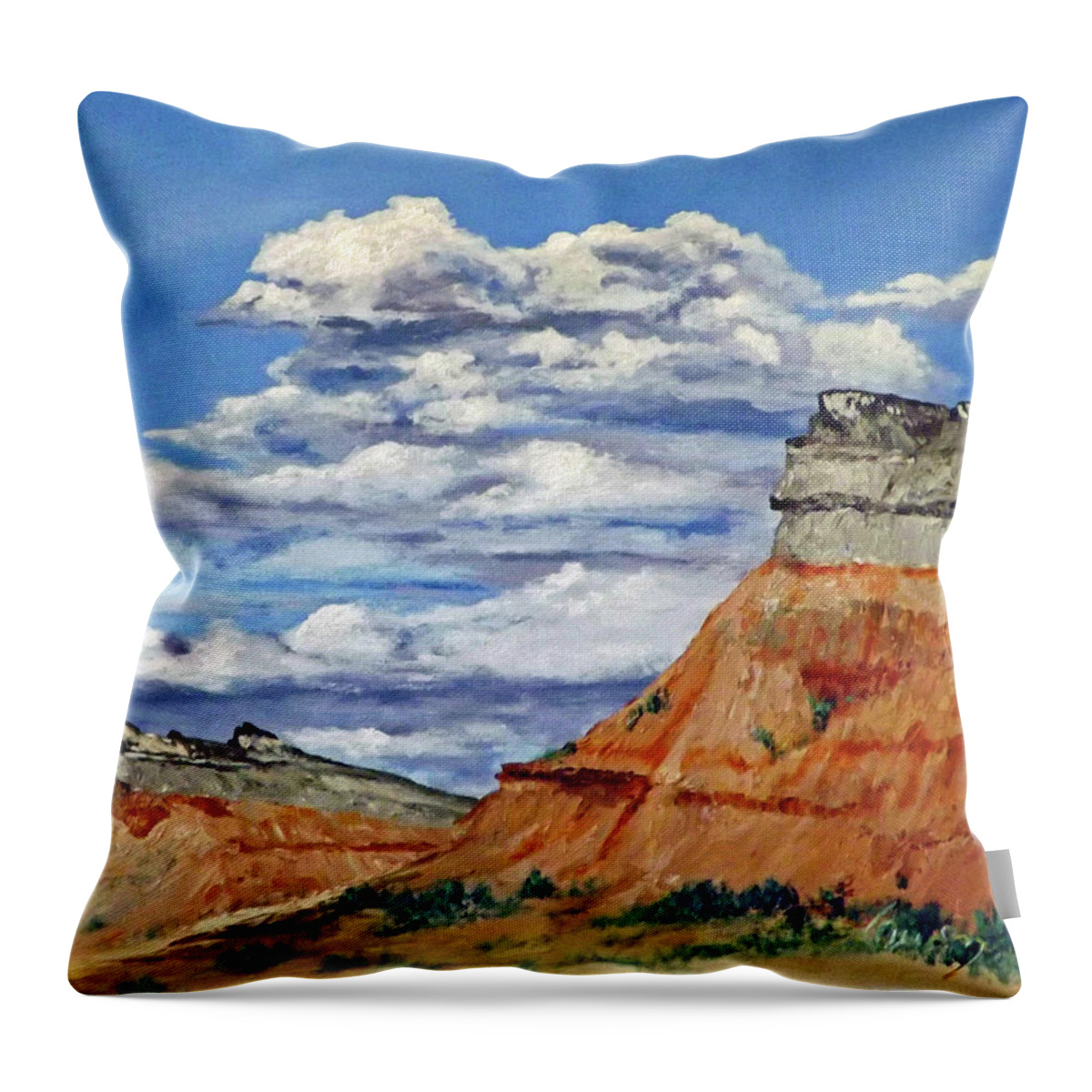 Landscape Throw Pillow featuring the painting Mile Marker 34 / 1 of 6 by Carl Owen