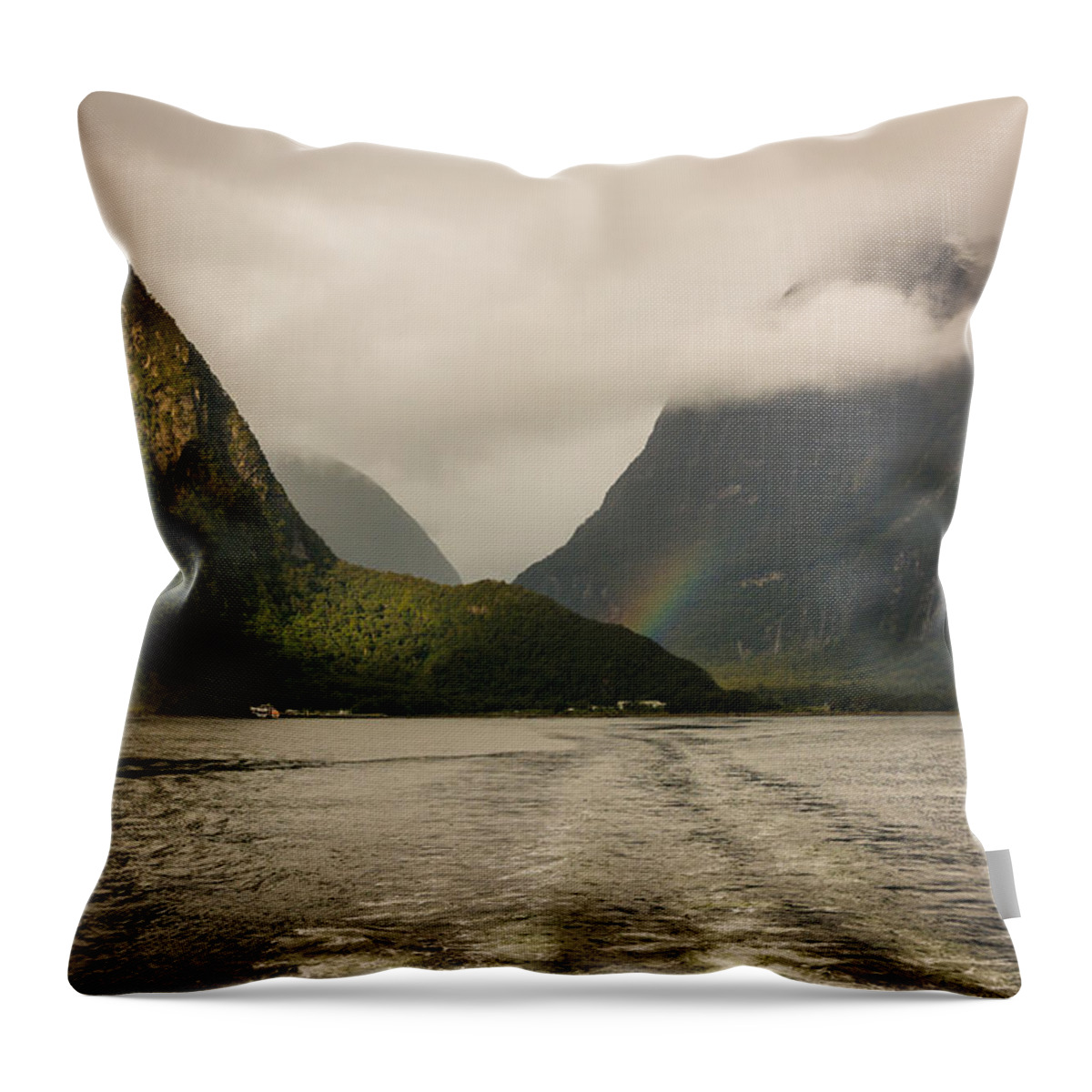 Milford Throw Pillow featuring the photograph Milford Sound by Andrew Matwijec