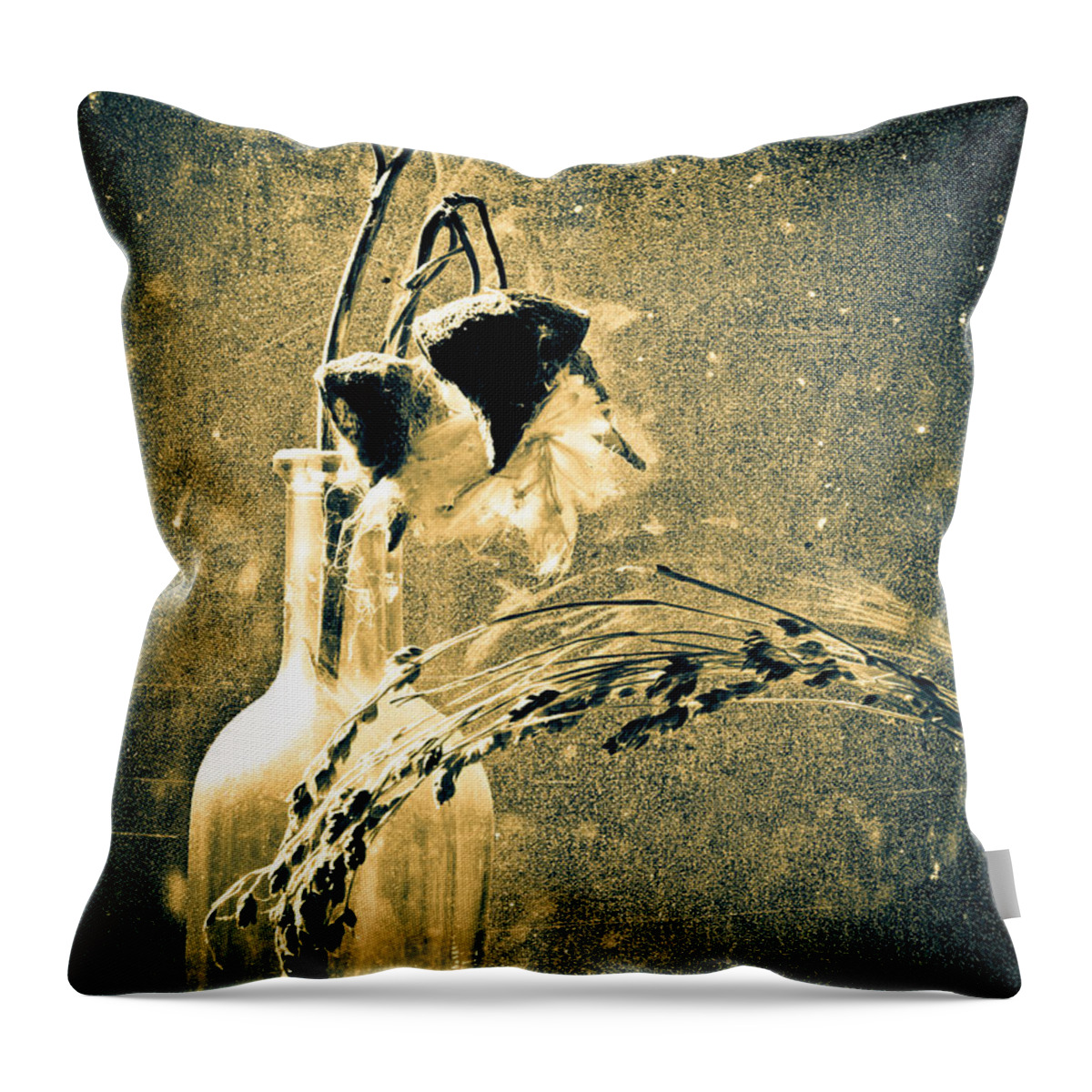 Orsillo Throw Pillow featuring the photograph Milk Weed and Hay by Bob Orsillo