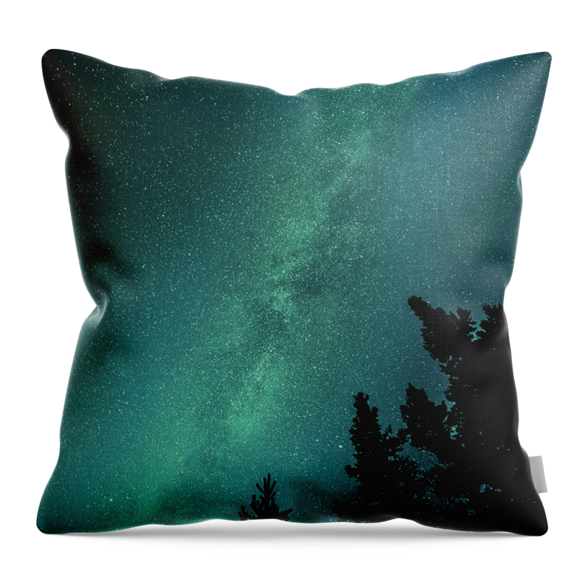 Stars Throw Pillow featuring the photograph Milky Way above the Trees by Phil And Karen Rispin