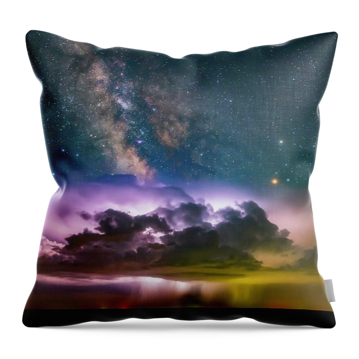 Milky Way Throw Pillow featuring the photograph Milky Way Monsoon by Darren White