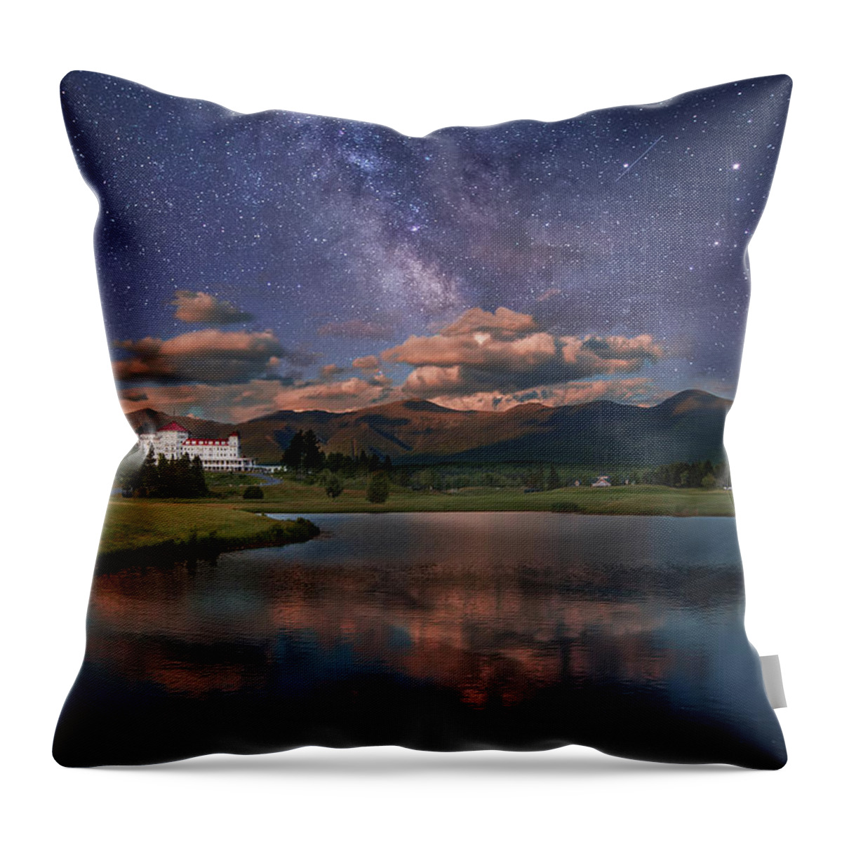 Milky Throw Pillow featuring the photograph Milky Way over the Omni Mount Washington by White Mountain Images