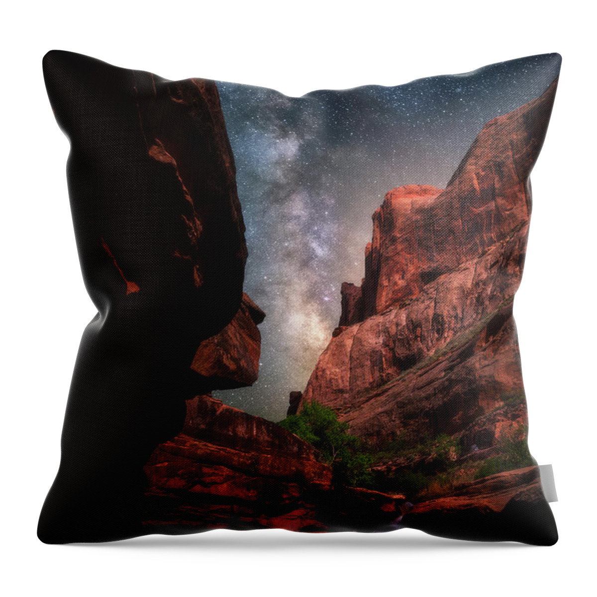 Milky Way Throw Pillow featuring the photograph Mill Creek Milky Way by Darren White