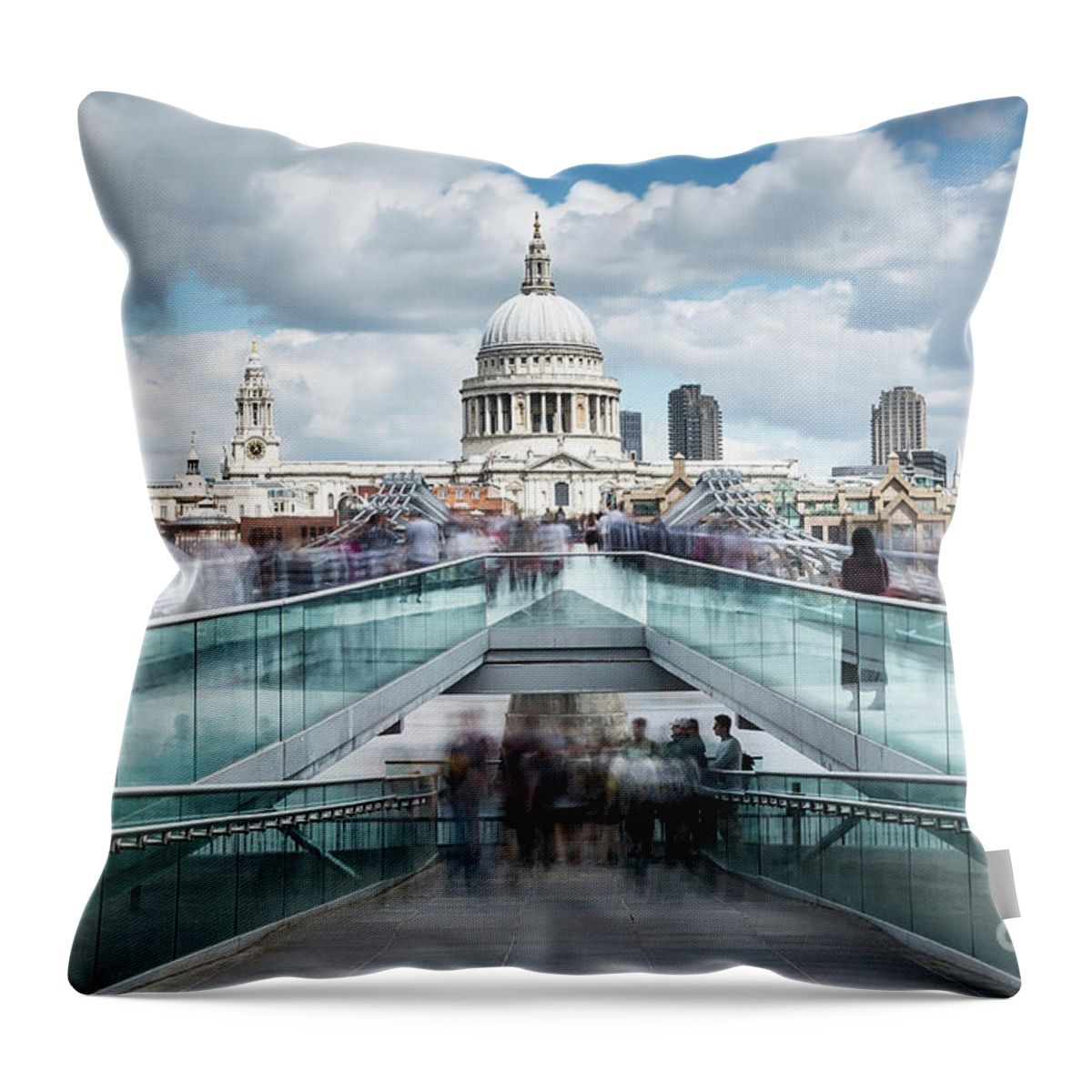 Architecture Throw Pillow featuring the photograph Millennium Bridge by Svetlana Sewell