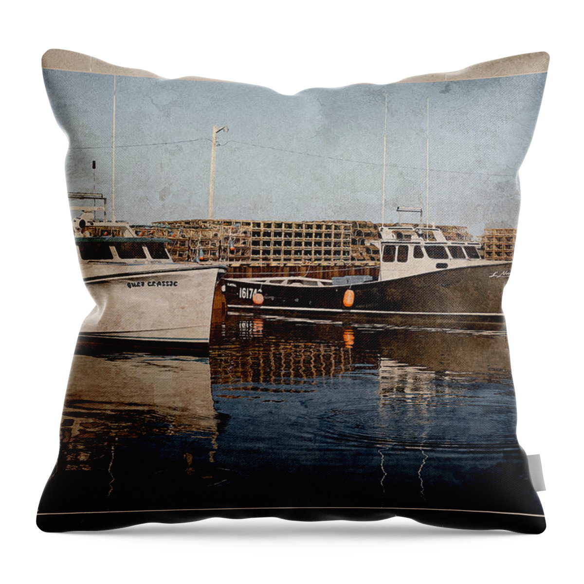 Fishing Throw Pillow featuring the photograph Milligan's Wharf by WB Johnston