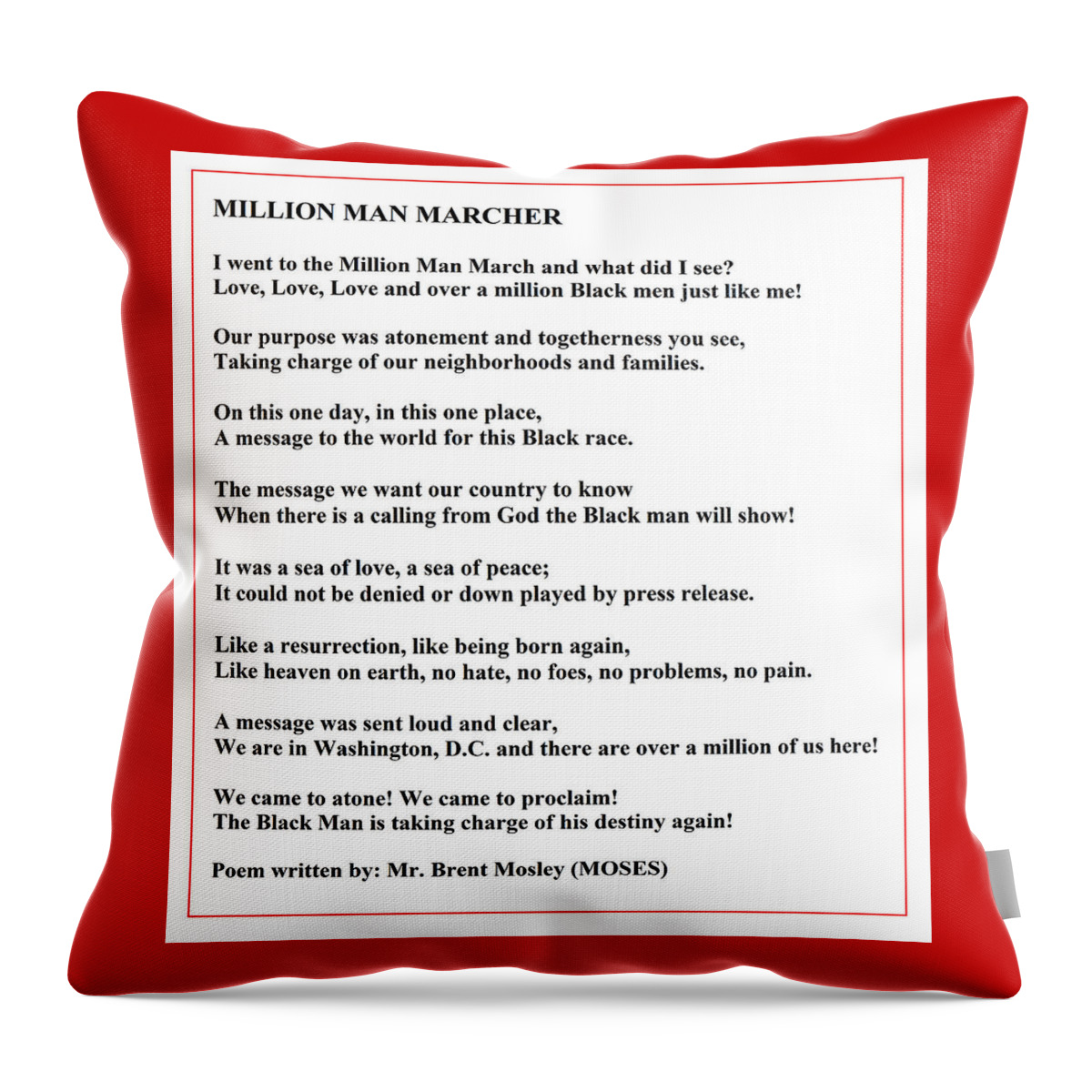 Milllion Man March Throw Pillow featuring the digital art Million Man Marcher Poem By MOSES by Adenike AmenRa