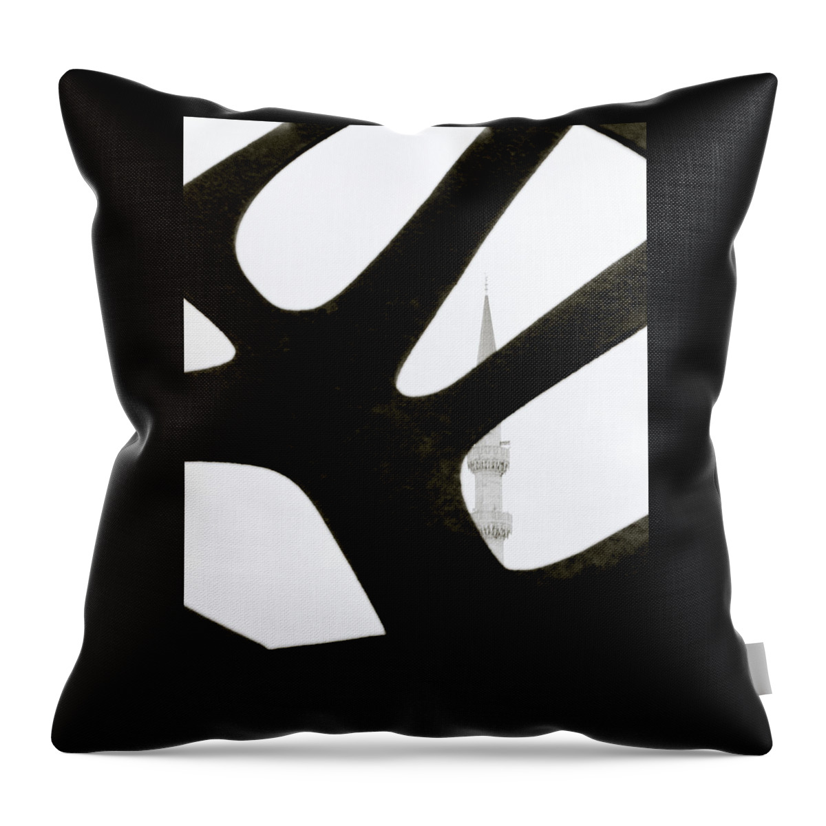 Abstract Throw Pillow featuring the photograph Minaret And Art by Shaun Higson