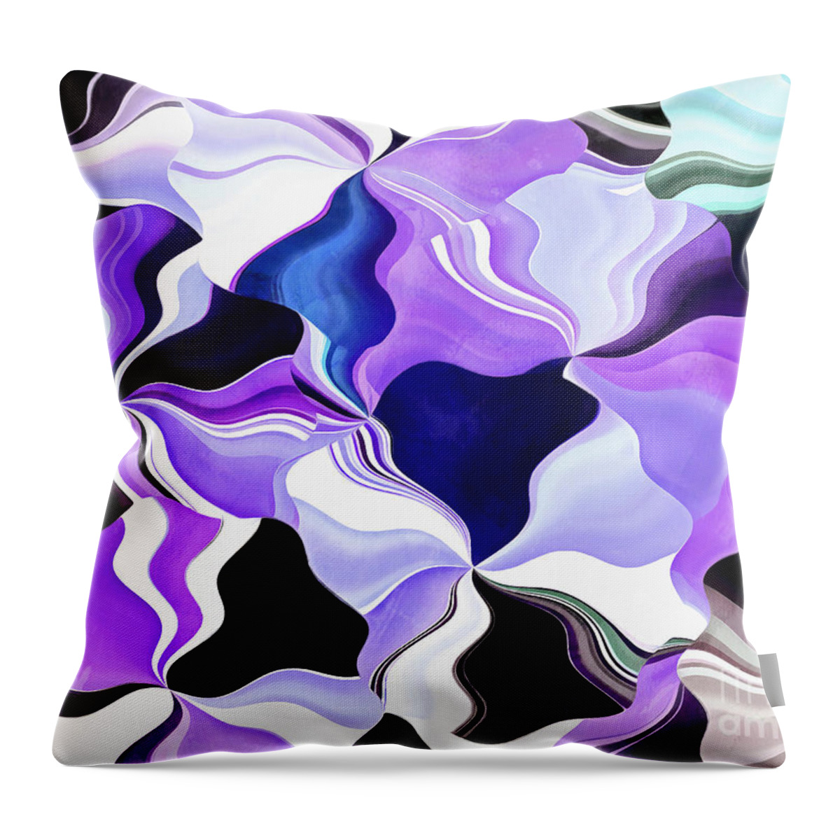 Abstract Art Throw Pillow featuring the digital art Mingle by Krissy Katsimbras