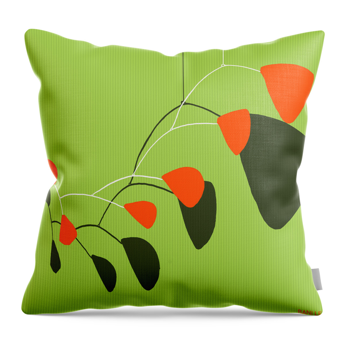 Minimalist Throw Pillow featuring the digital art Minimalist Modern Mobile by Little Bunny Sunshine