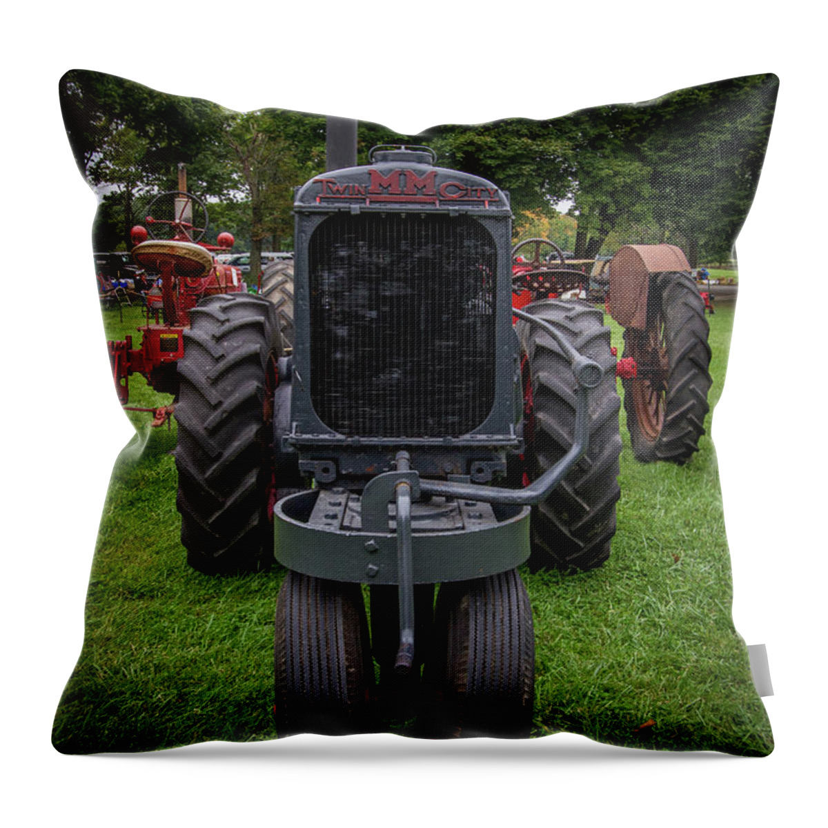 Minneapolis-moline Throw Pillow featuring the photograph Minneapolis-Moline Tractor by Mike Burgquist