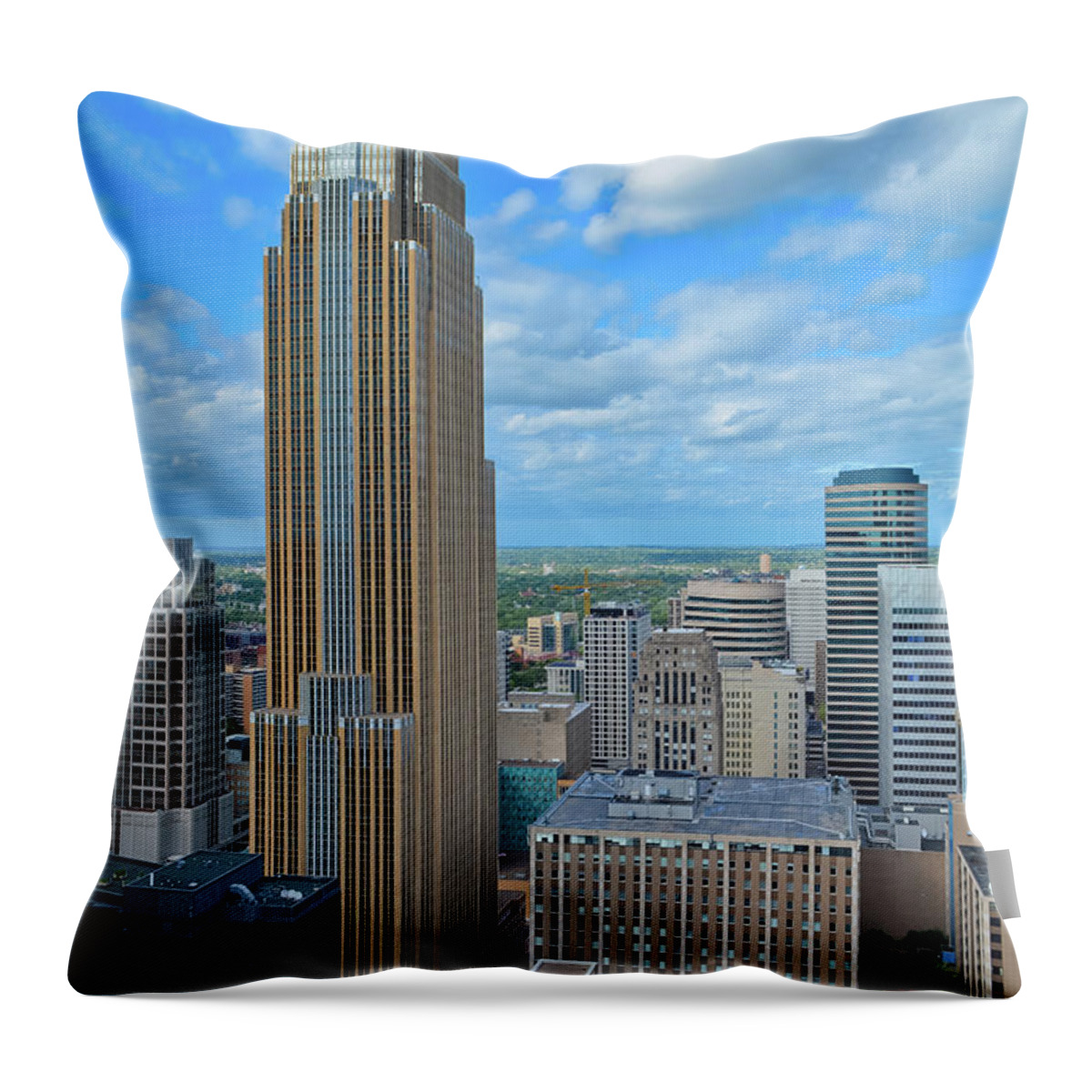Minneapolis Throw Pillow featuring the photograph Minneapolis Skyline Portrait by Kyle Hanson