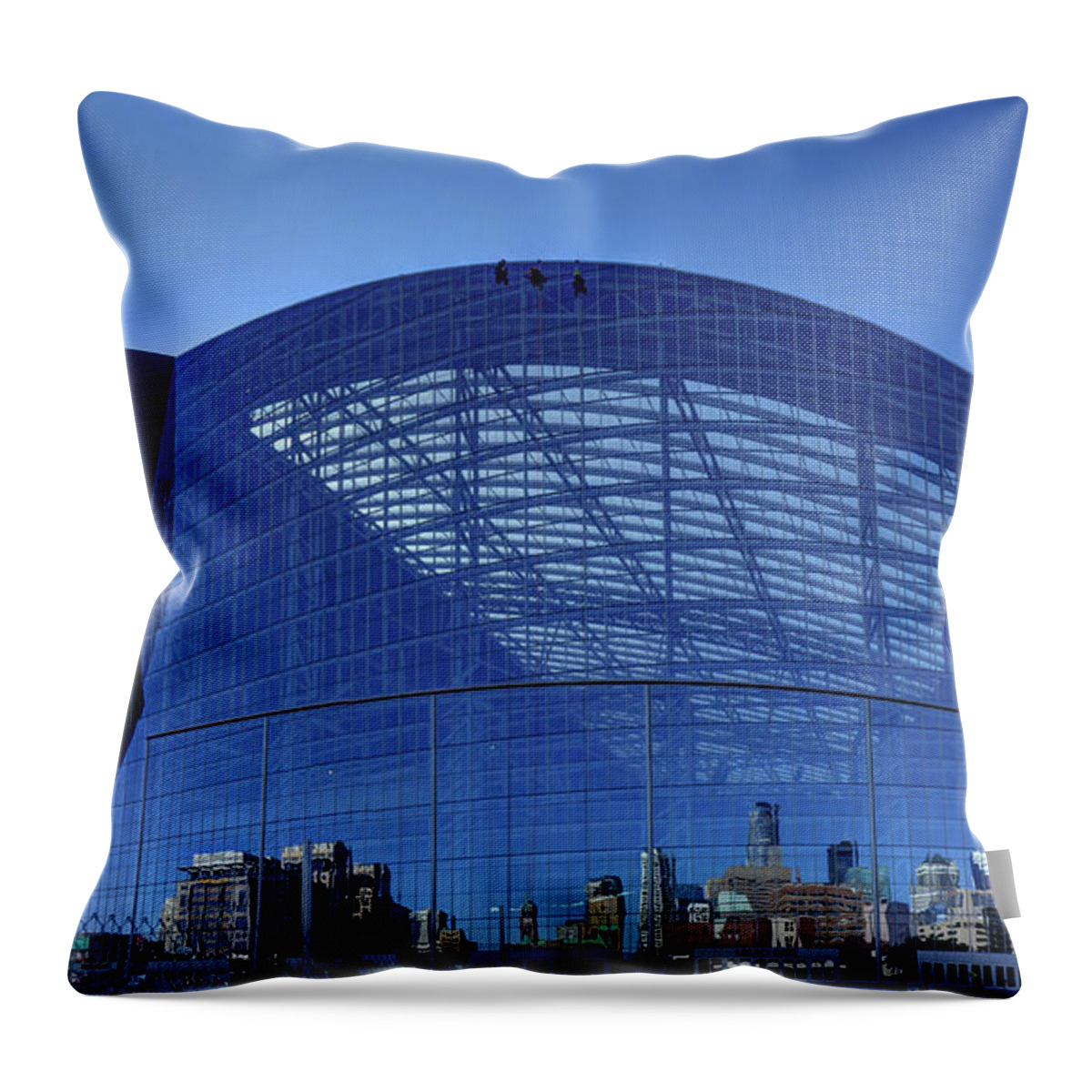 Minneapolis Throw Pillow featuring the photograph Minneapolis Us Bank Stadium MN Vikings by Wayne Moran