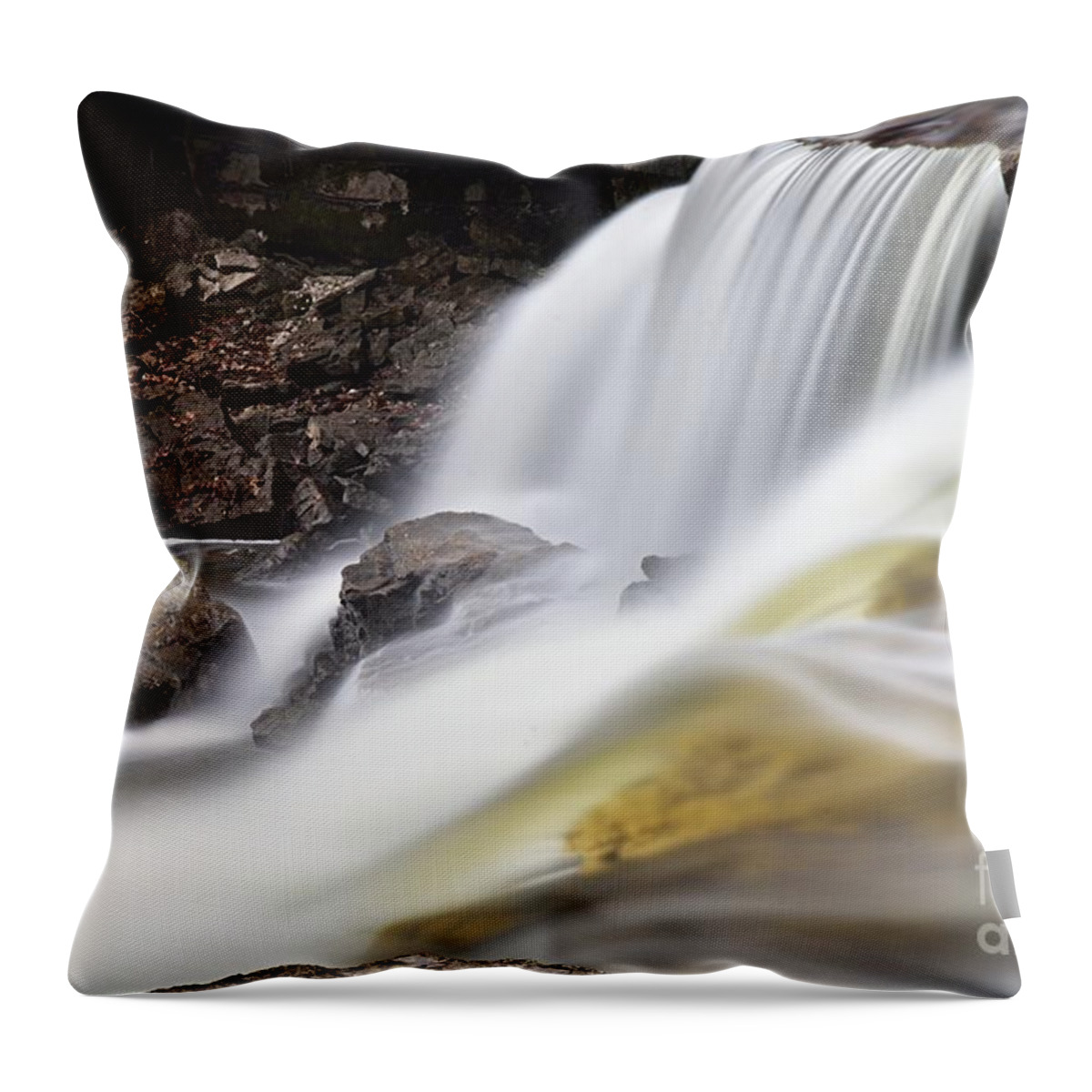 Photography Throw Pillow featuring the photograph Minneopa Falls Closeup by Larry Ricker