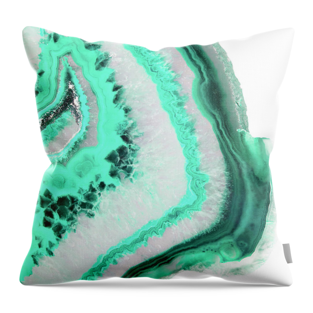 Mint Throw Pillow featuring the photograph Mint Agate by Emanuela Carratoni