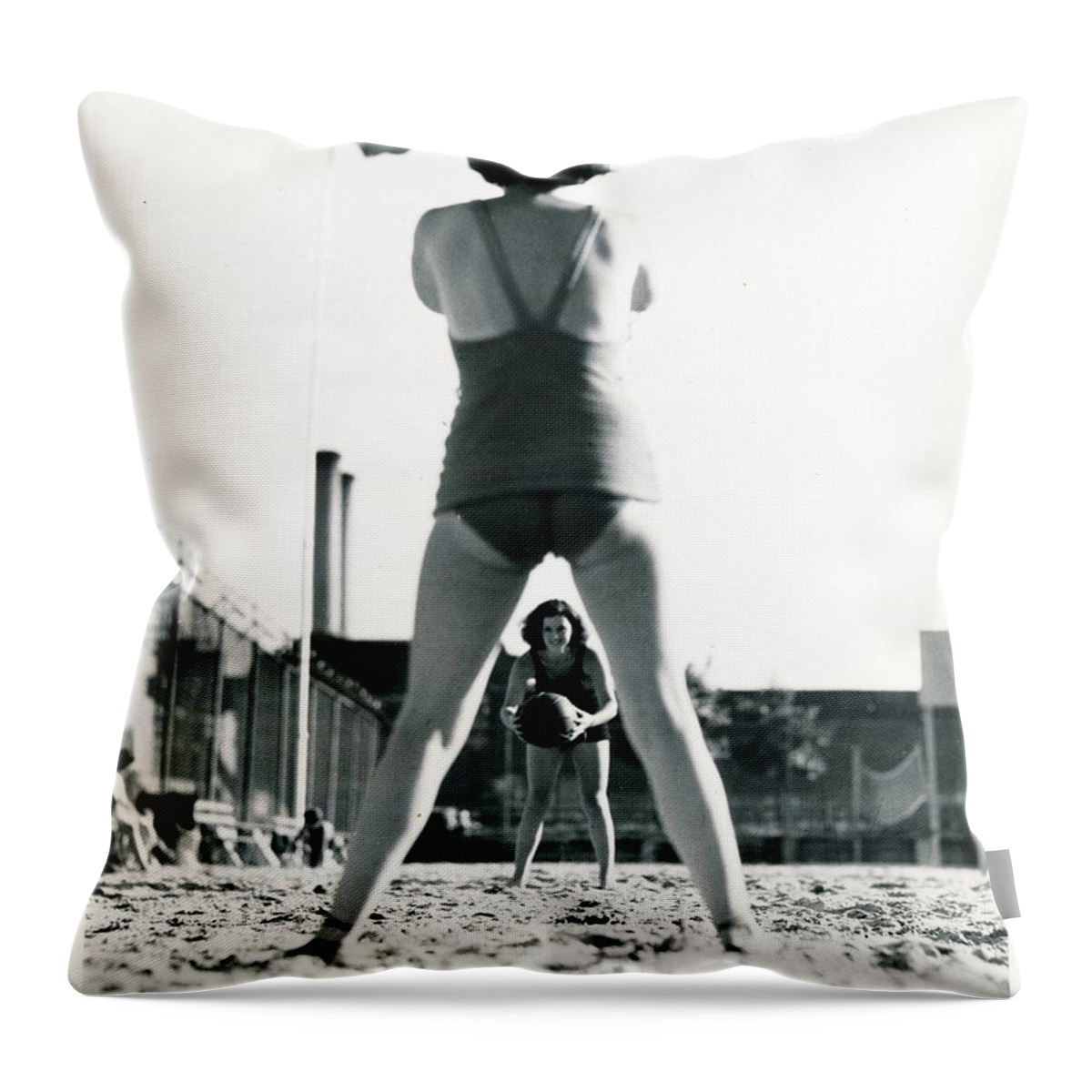 Inwood Throw Pillow featuring the photograph Miramar Pool, 1932 by Cole Thompson