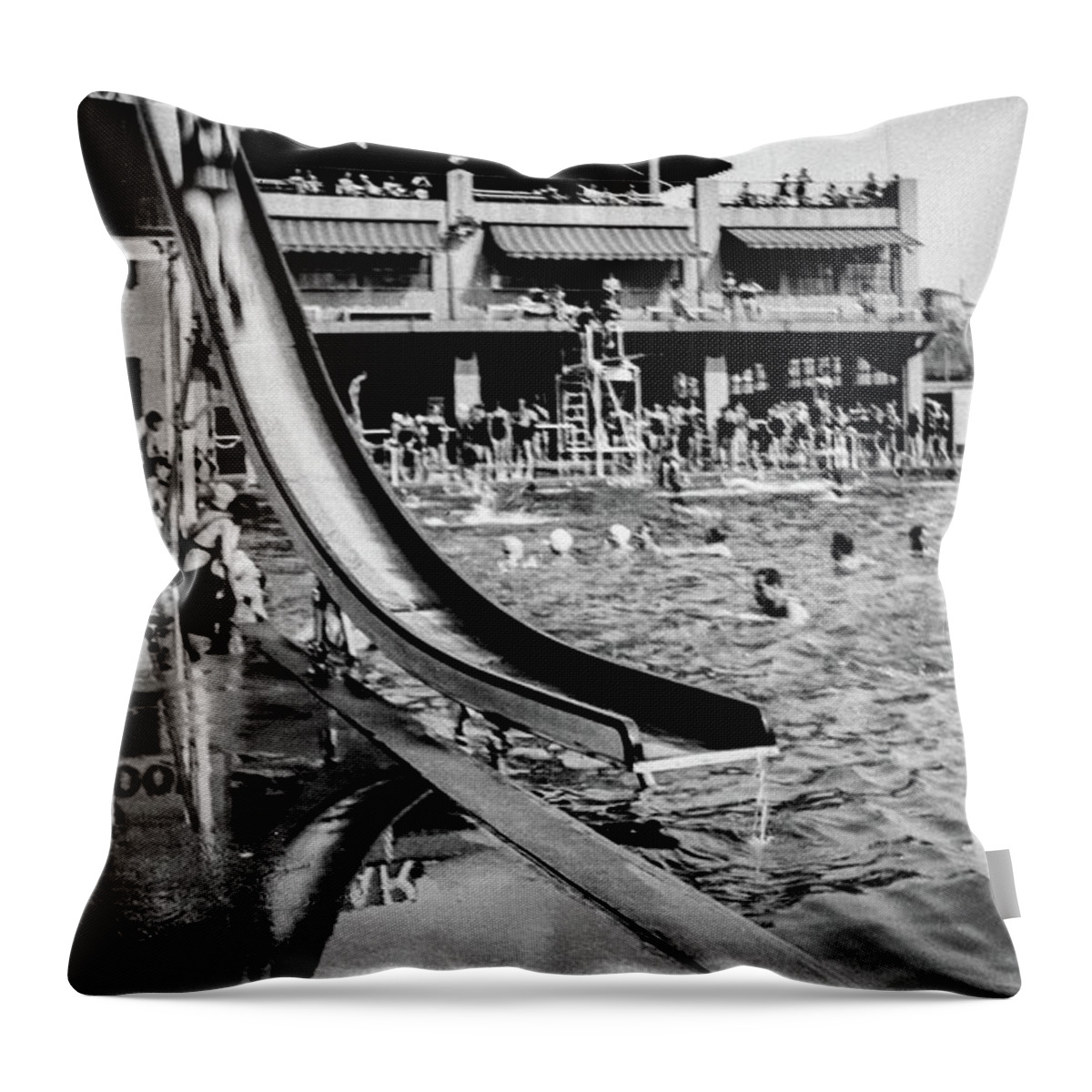 Miramar Throw Pillow featuring the photograph Miramar Pool by Cole Thompson