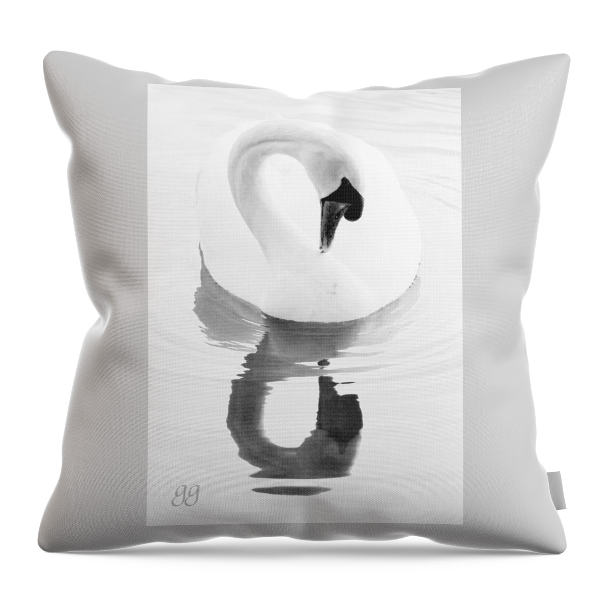 Swan Throw Pillow featuring the photograph Mirror, Mirror by Geri Glavis