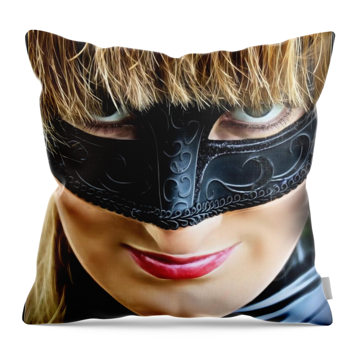 Fantasy Throw Pillow featuring the painting Mischief by Jon Volden