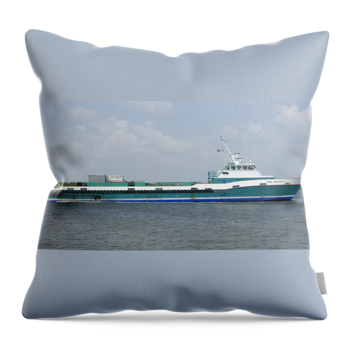 Crew Boat Throw Pillow featuring the photograph Miss Callie P by Bradford Martin