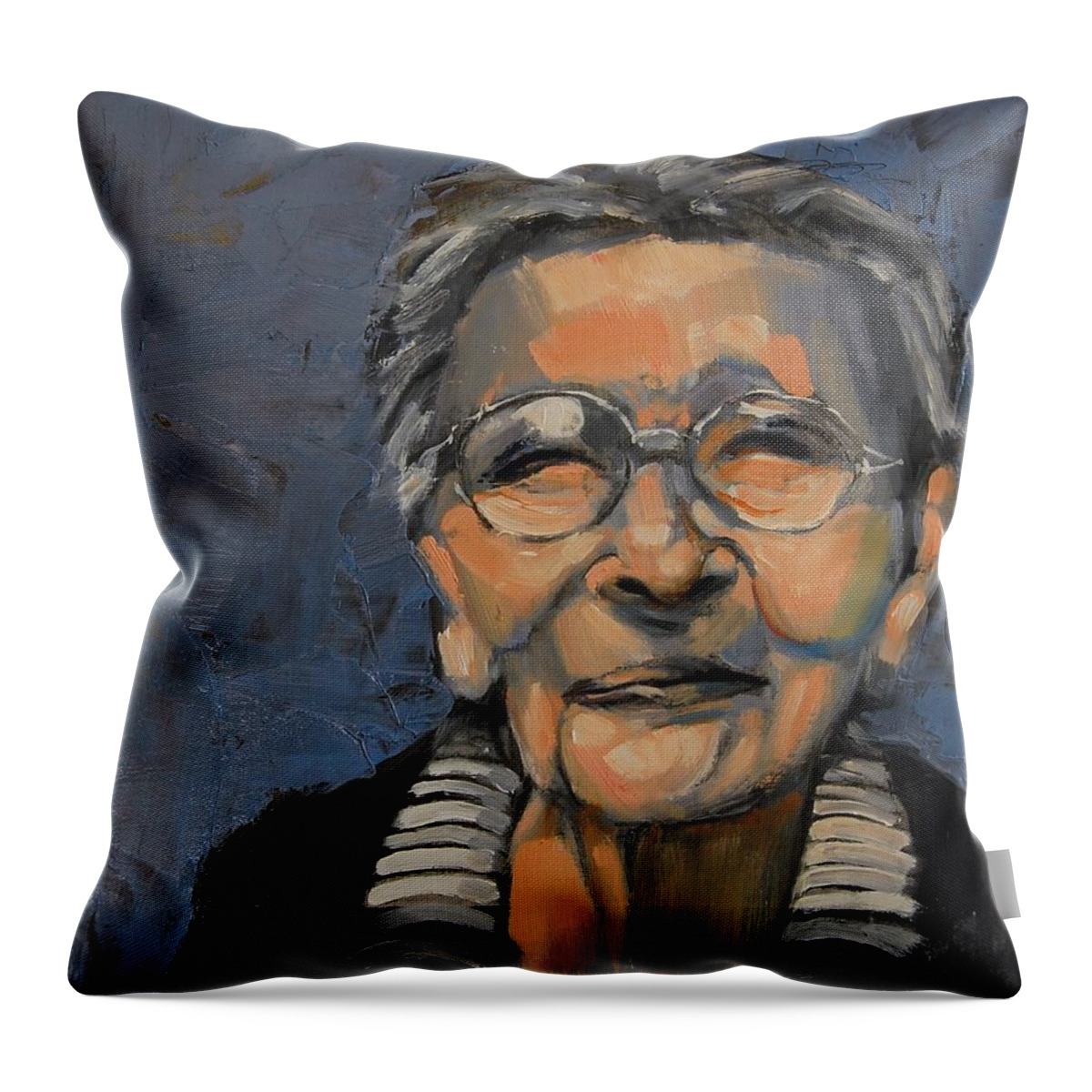 Senior Throw Pillow featuring the painting Miss Camille by Jean Cormier
