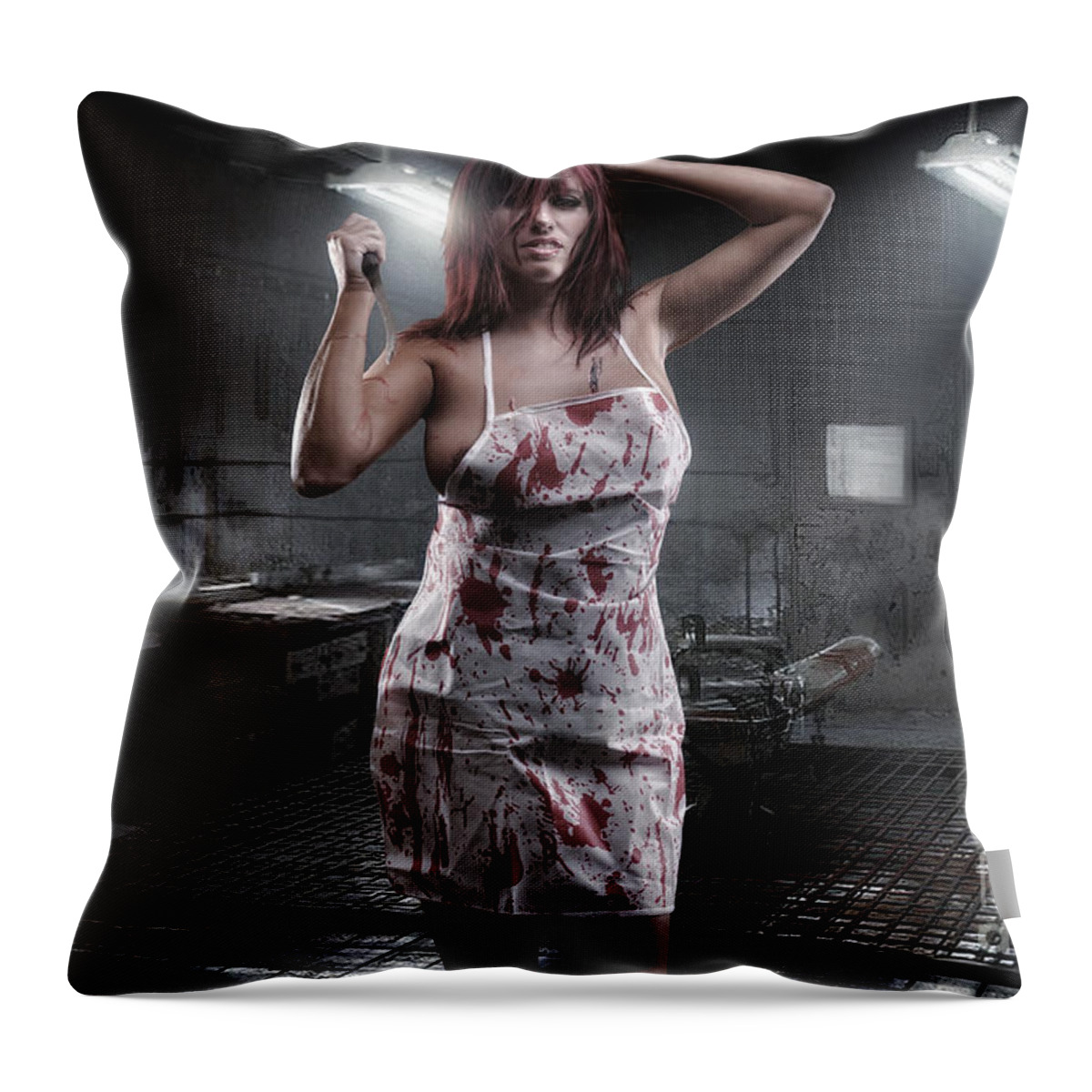 Yhun Suarez Throw Pillow featuring the photograph Miss Mutilator by Yhun Suarez