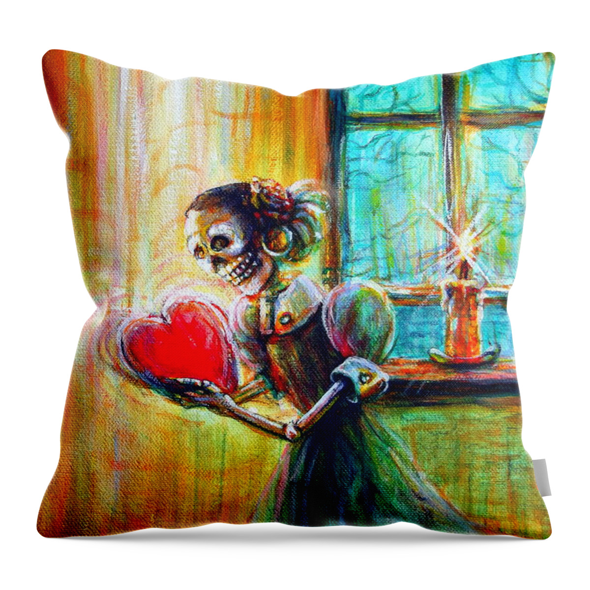 Miss You Throw Pillow featuring the painting Missing you by Heather Calderon