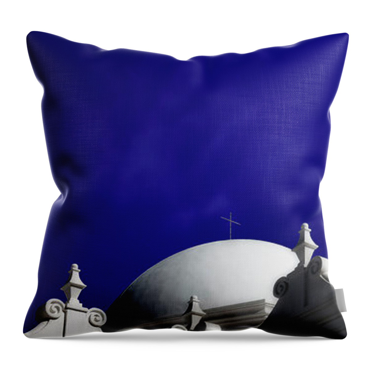  Throw Pillow featuring the photograph Mission San Xavier del Bac by Gary Warnimont