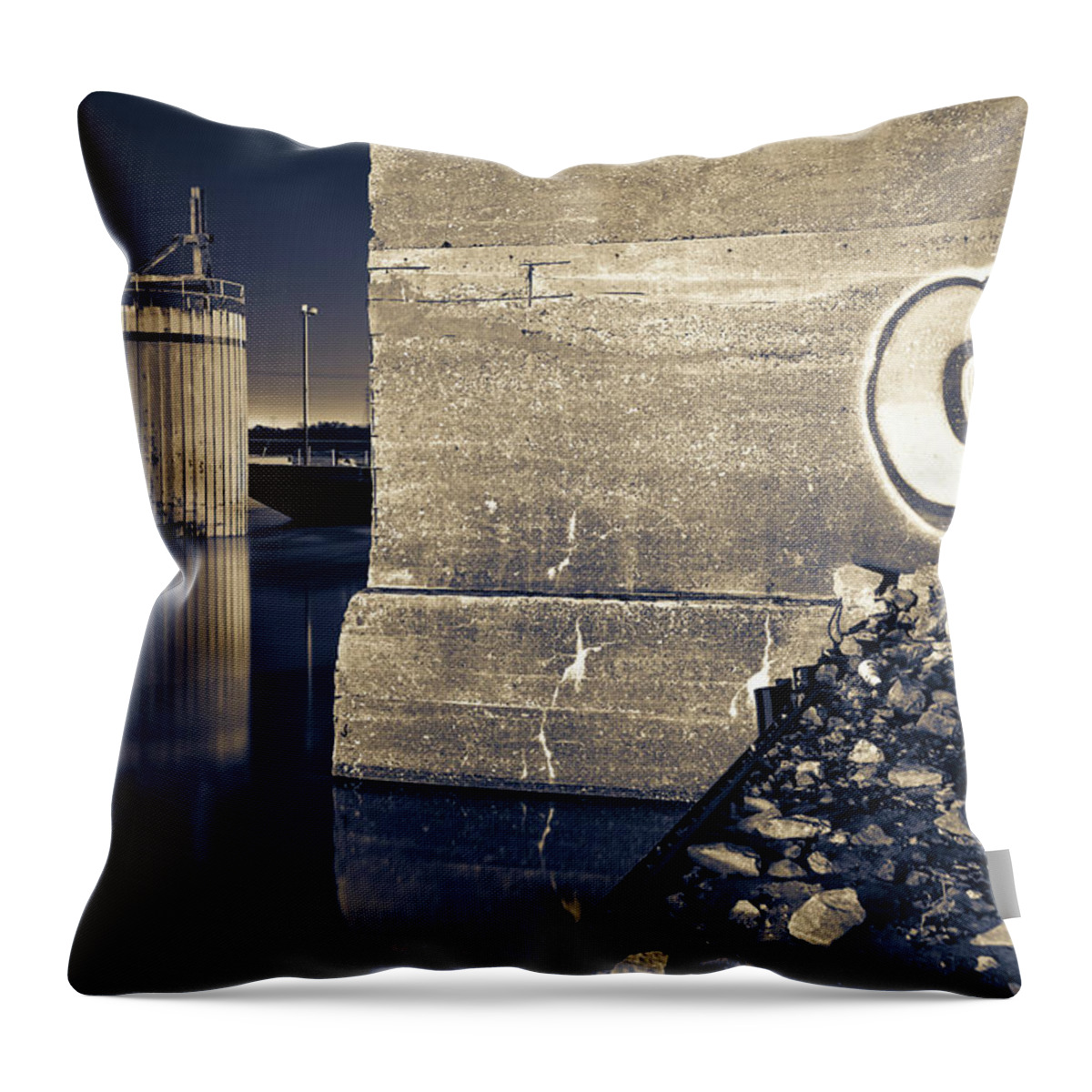 America Throw Pillow featuring the photograph Mississippi River Ruins - Saint Louis - Missouri - USA by Gregory Ballos