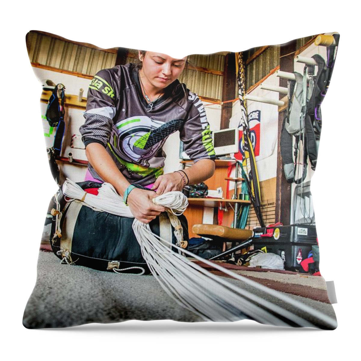Rigger Throw Pillow featuring the photograph Missy the Rigger by Larkin's Balcony Photography