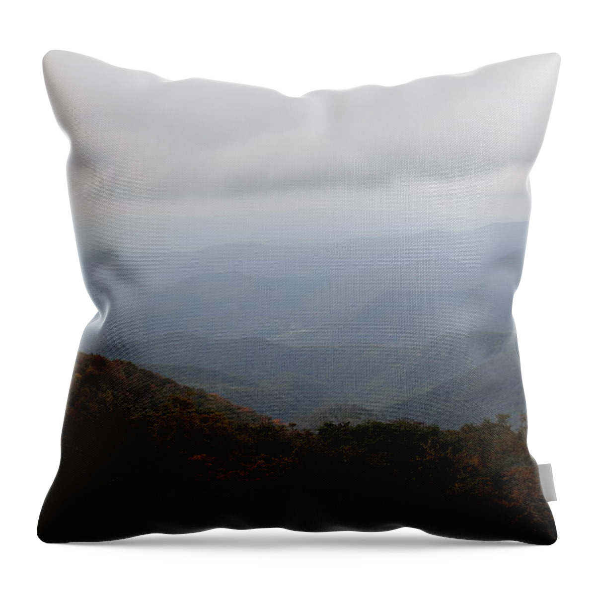 Misty Mountains Throw Pillow featuring the photograph Misty Mountains More by Allen Nice-Webb