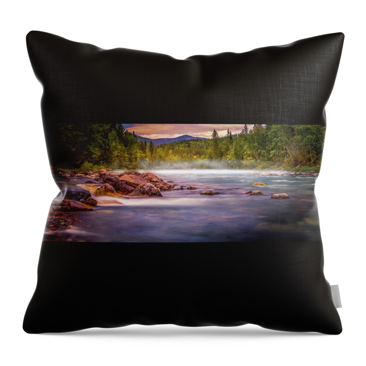 Bc Throw Pillow featuring the photograph Misty river by Thomas Nay