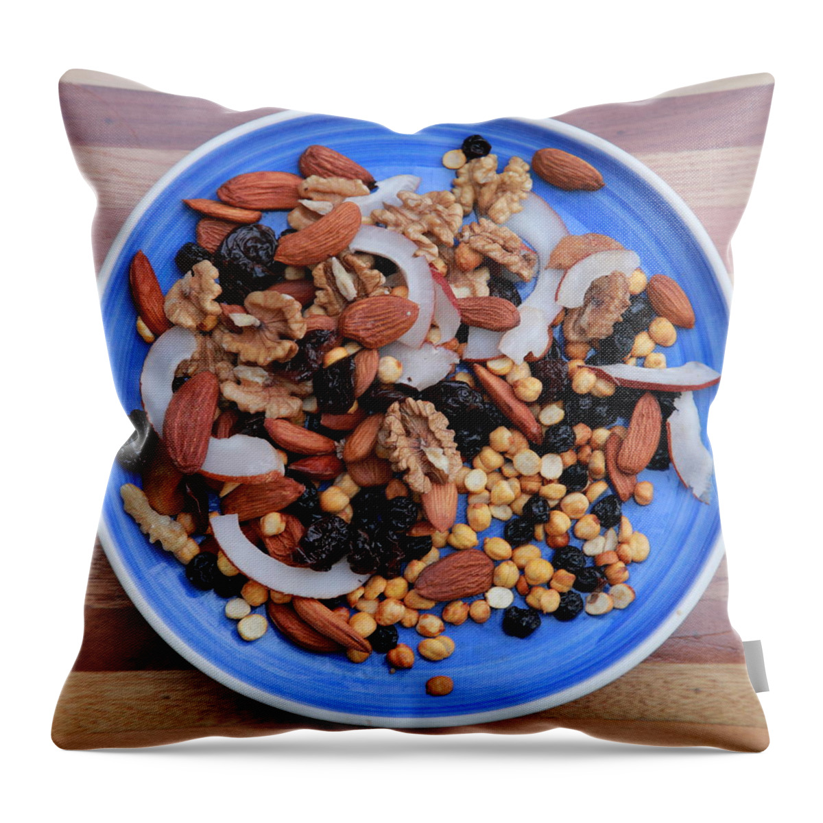 Almond Throw Pillow featuring the photograph Mix-and-Match Snack by Murtaza Humayun Saeed