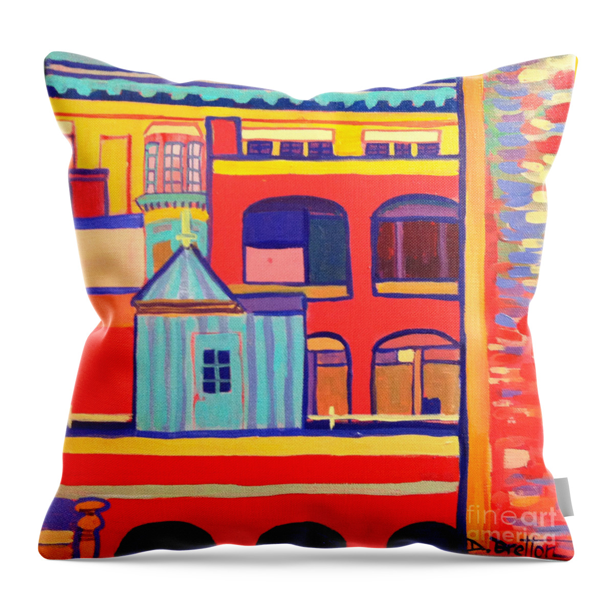 Lowell Throw Pillow featuring the painting MJs Lowell by Debra Bretton Robinson