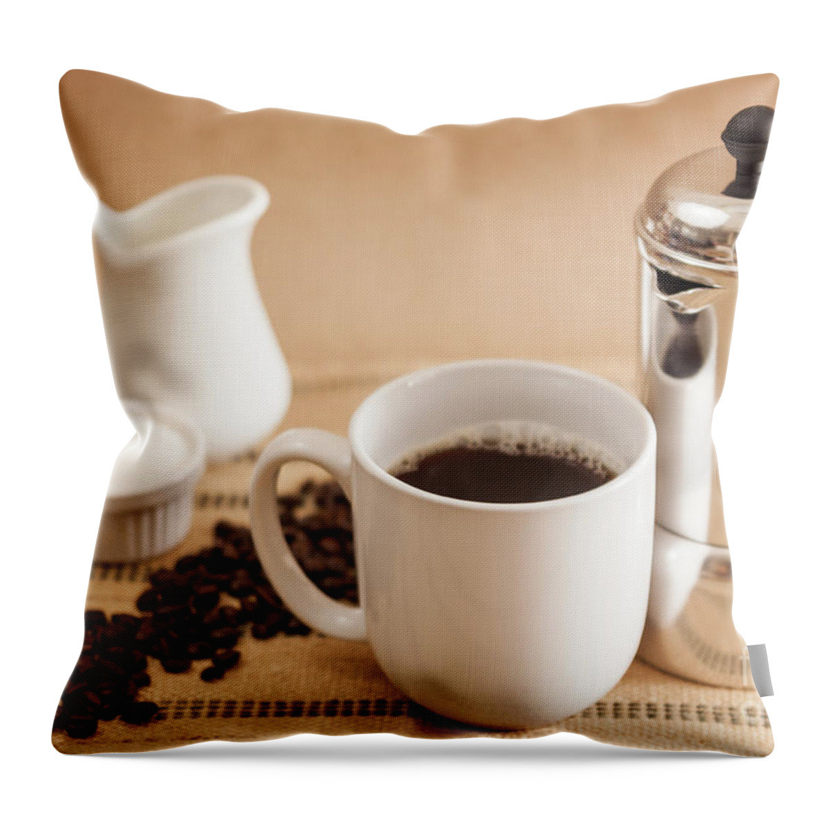 Coffee Throw Pillow featuring the photograph Mmm Coffee by Ana V Ramirez